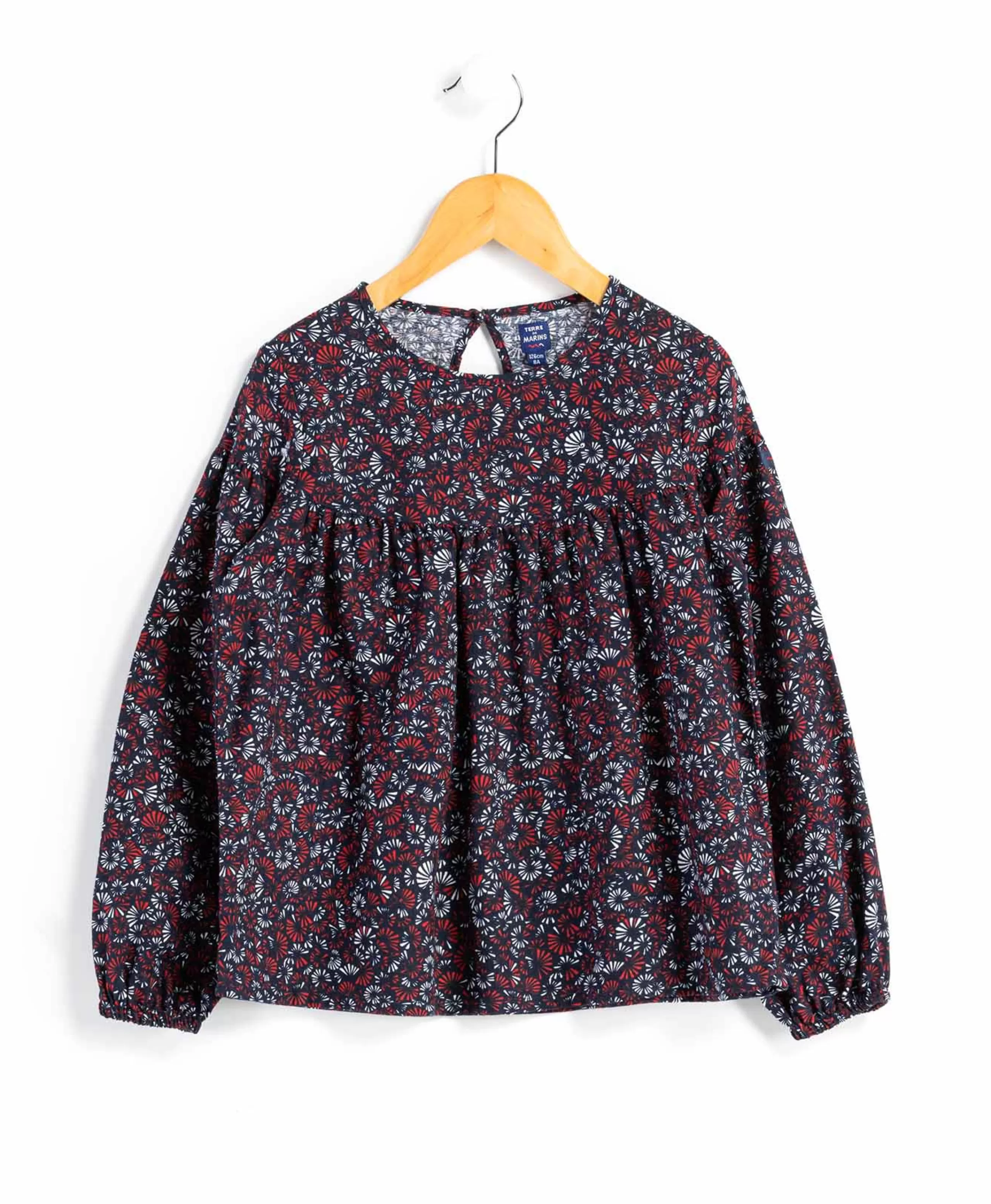 BLOUSE ML IMPRIME ROUGE CIBLOU*Terre de Marins Fashion