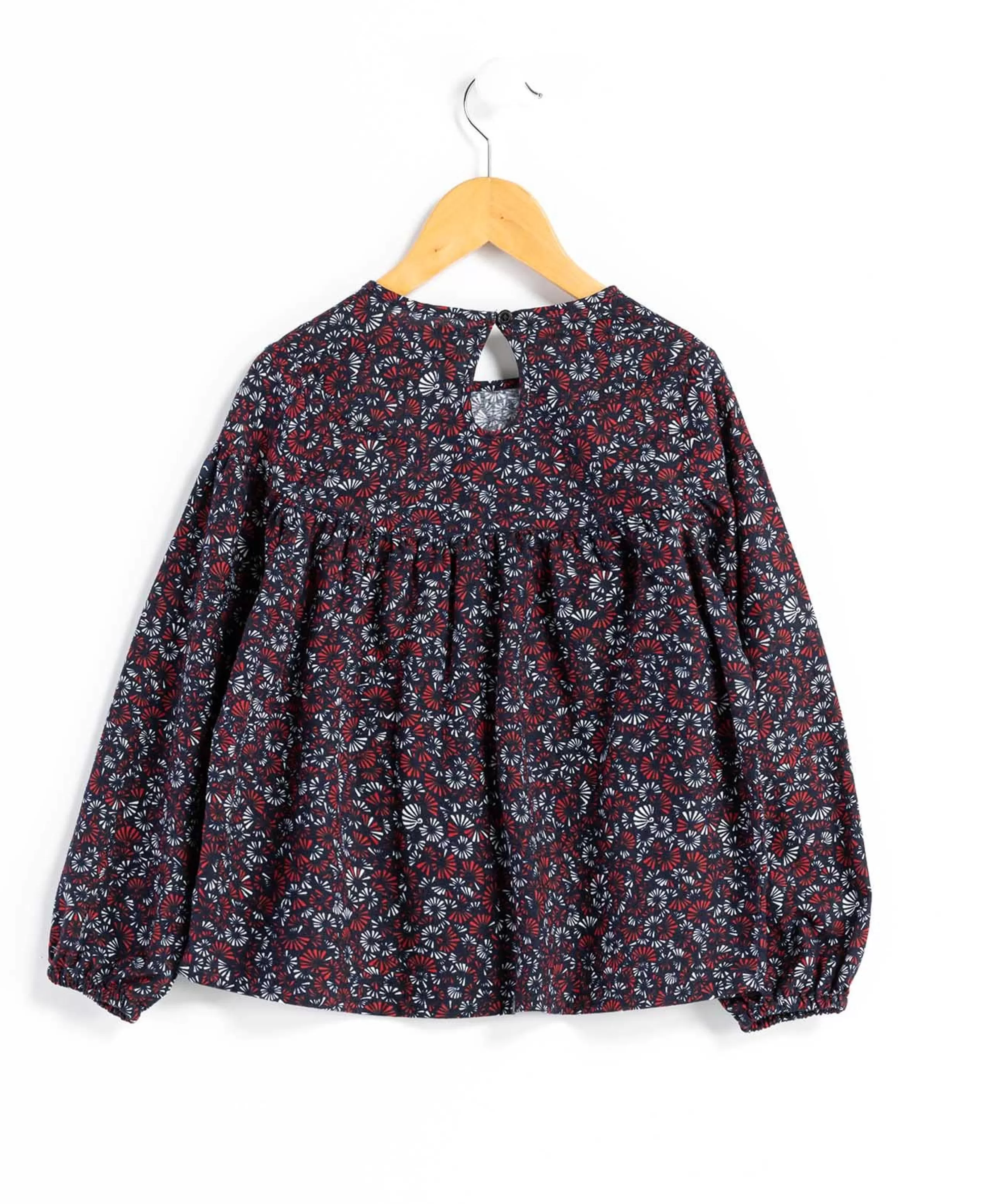 BLOUSE ML IMPRIME ROUGE CIBLOU*Terre de Marins Fashion