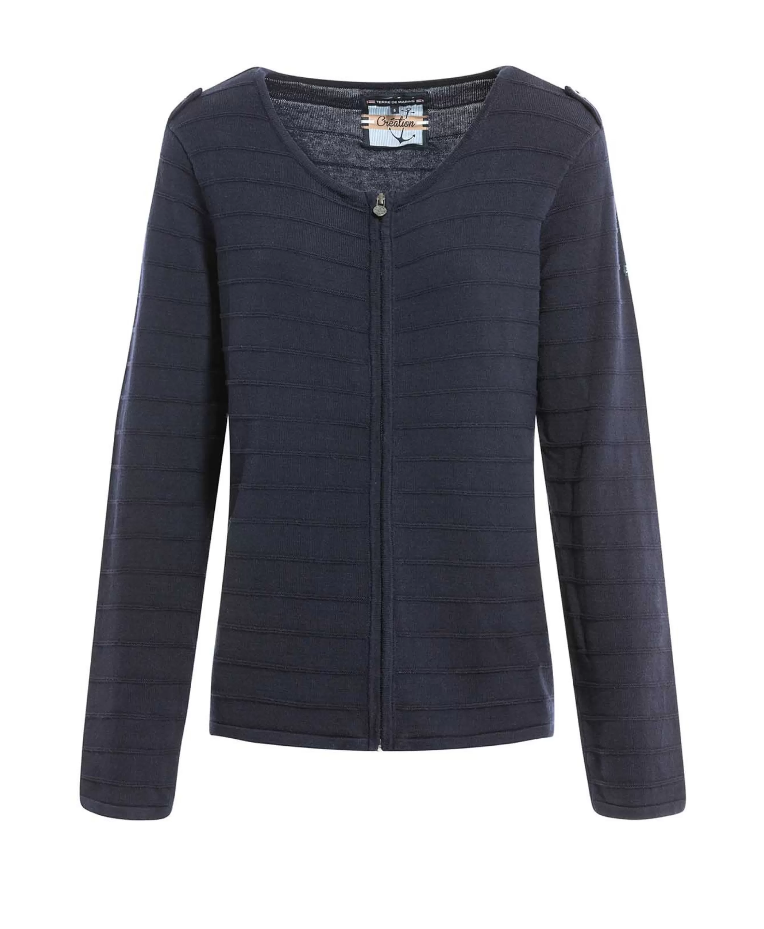 CARDIGAN TRICOT BLEU NUIT KRAVITZA*Terre de Marins Fashion