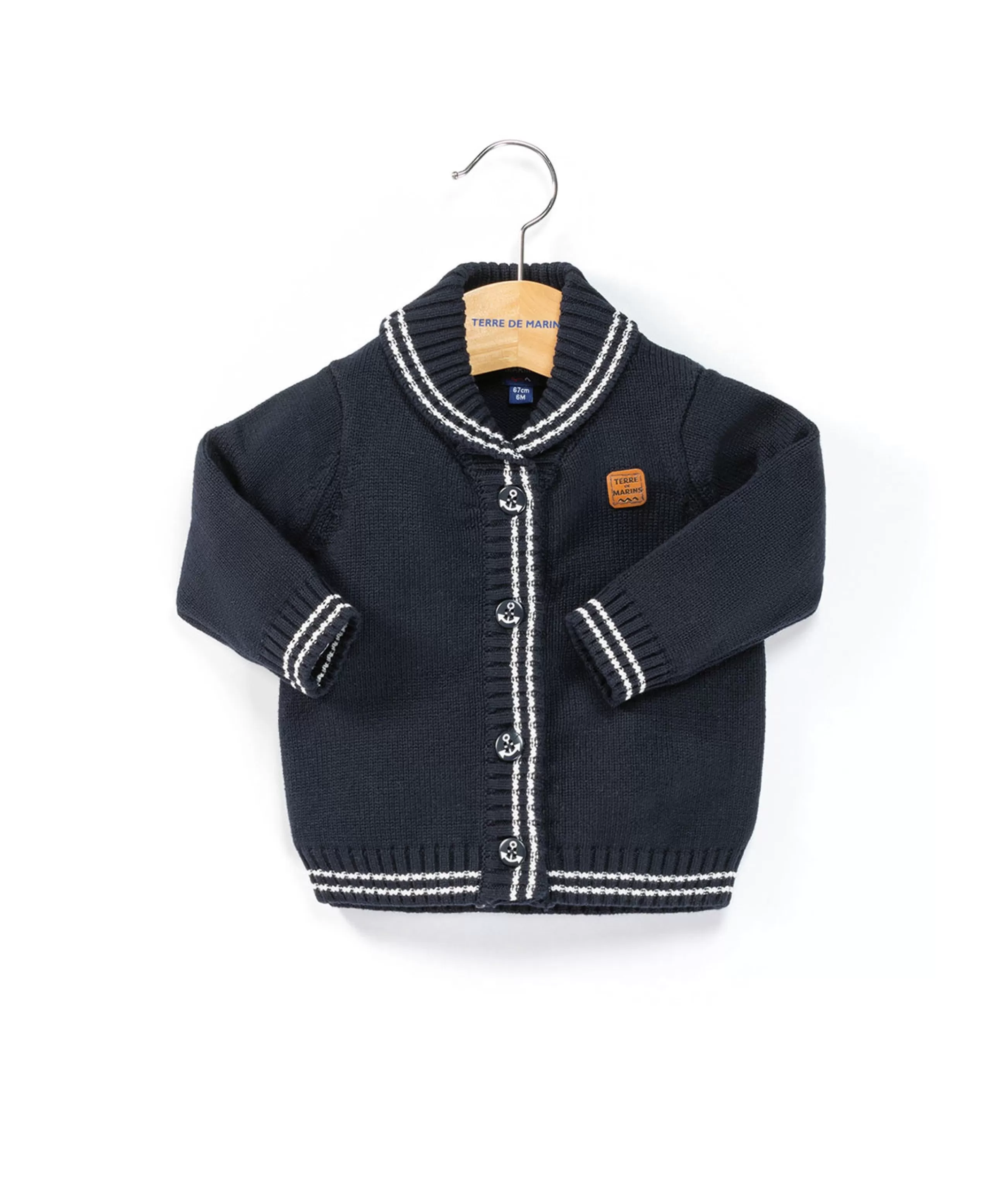 CARDIGAN TRICOT INDIGO TIMONO*Terre de Marins Shop