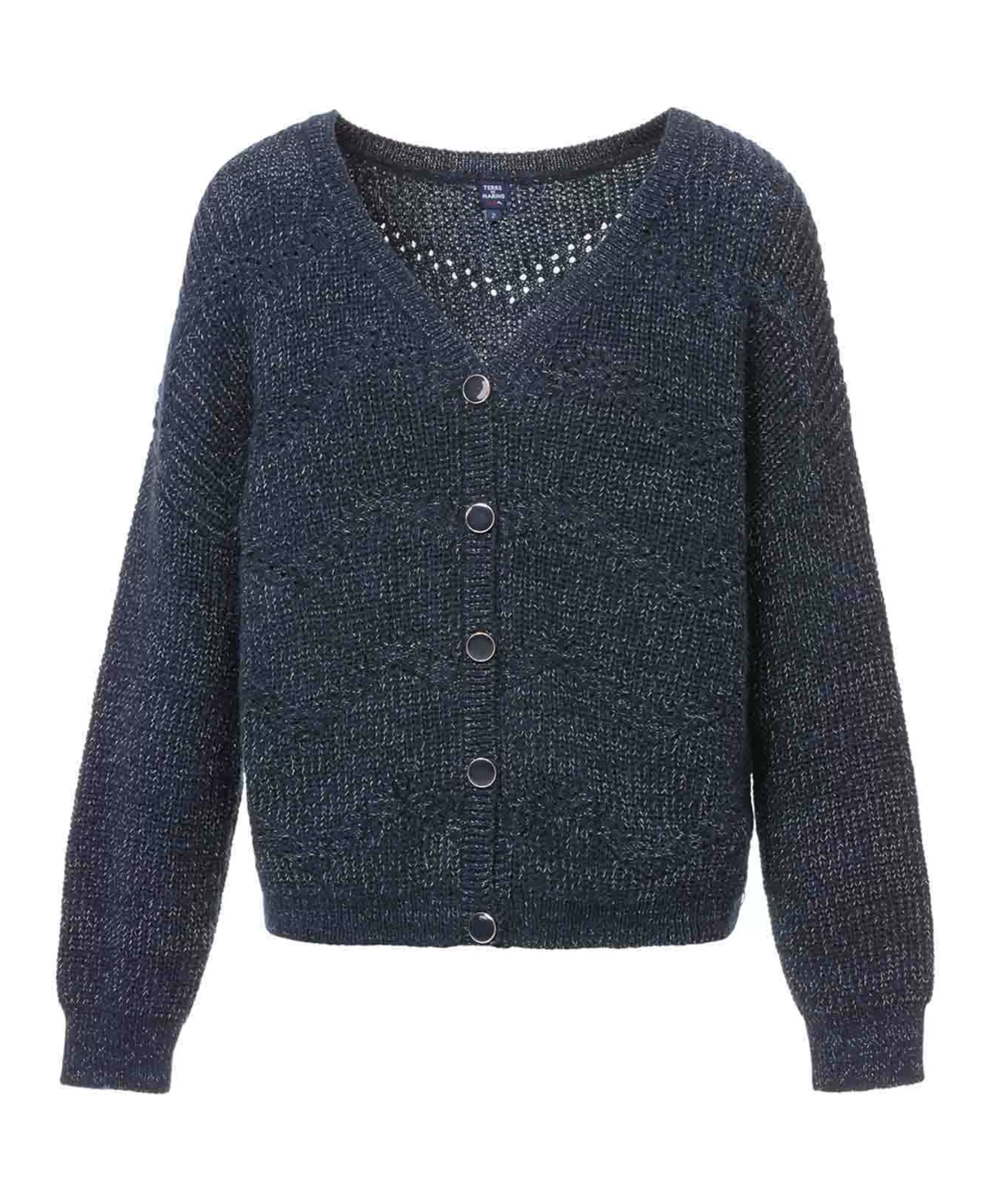 CARDIGAN TRICOT INDIGO TOKAINA*Terre de Marins Sale