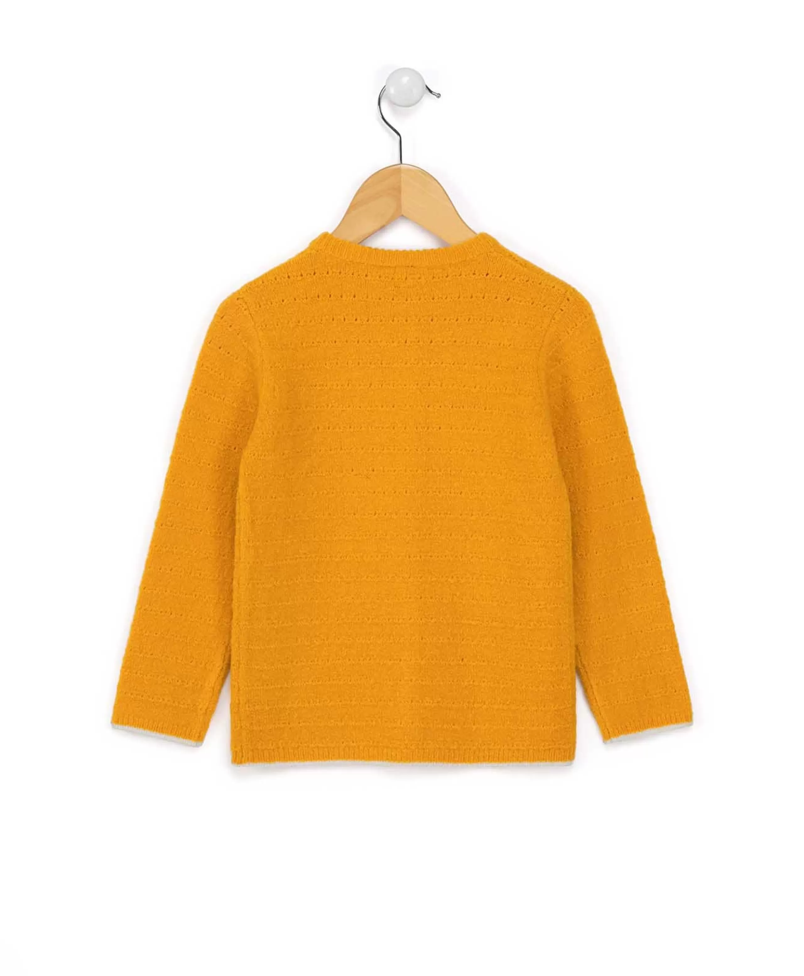 CARDIGAN TRICOT JAUNE OCRE CIZAL*Terre de Marins Clearance