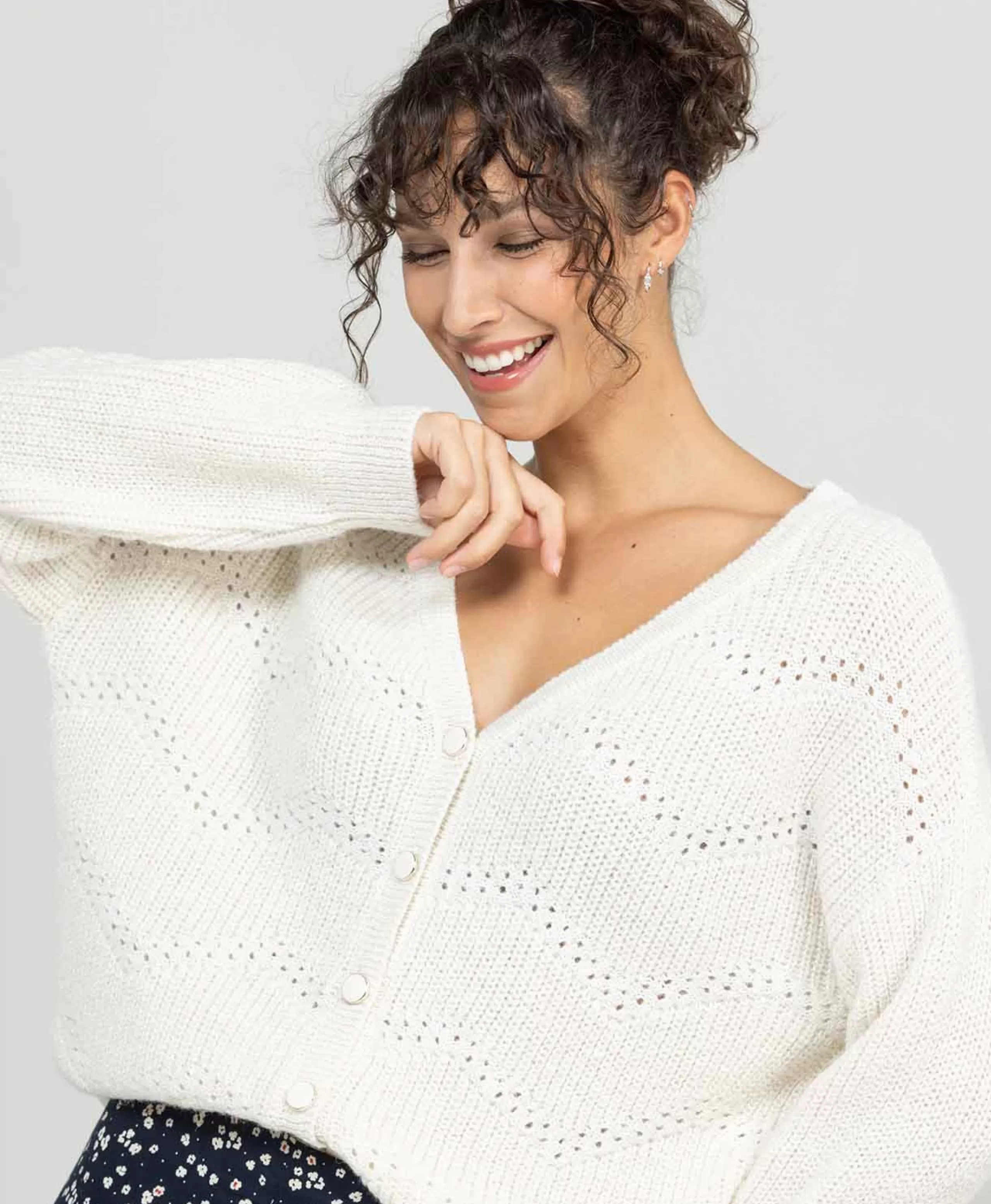 CARDIGAN TRICOT NATUREL TOKAINA*Terre de Marins Store