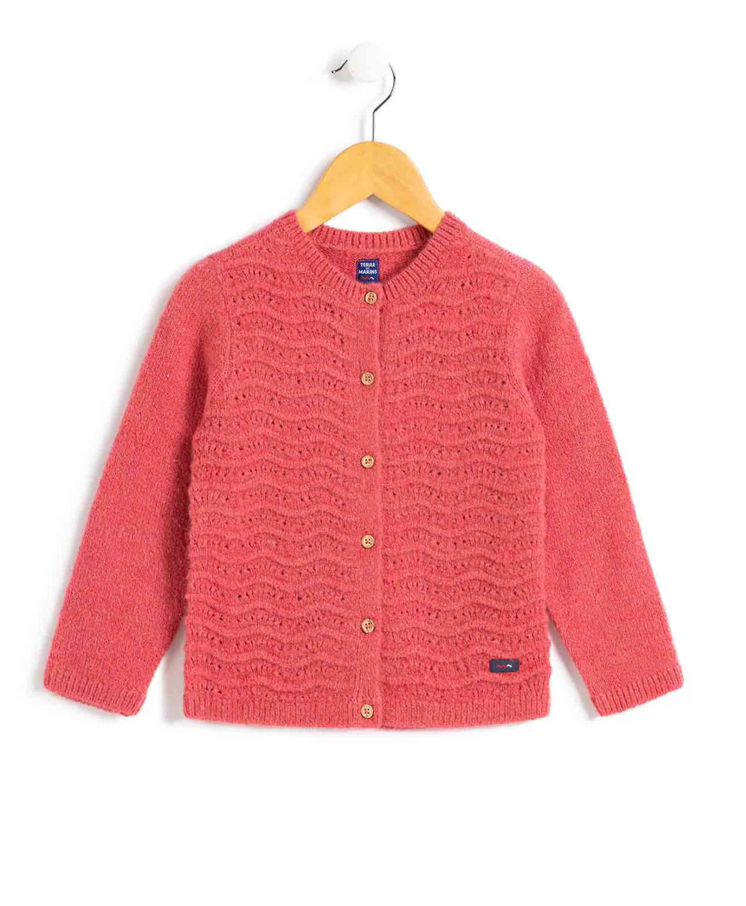 CARDIGAN TRICOT ROSE FONCE GIZAL*Terre de Marins Cheap