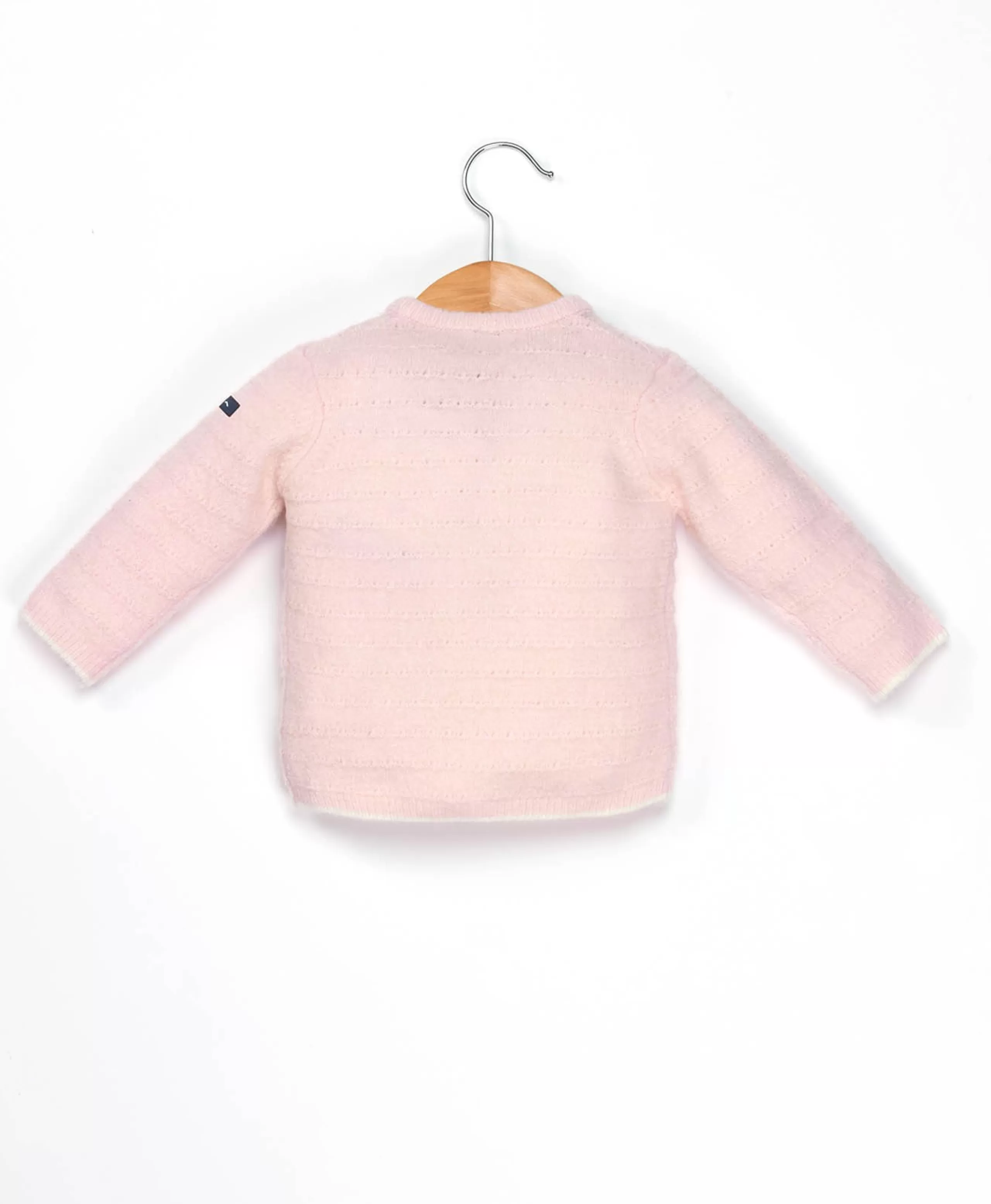 CARDIGAN TRICOT ROSE PALE CHARDI*Terre de Marins Shop