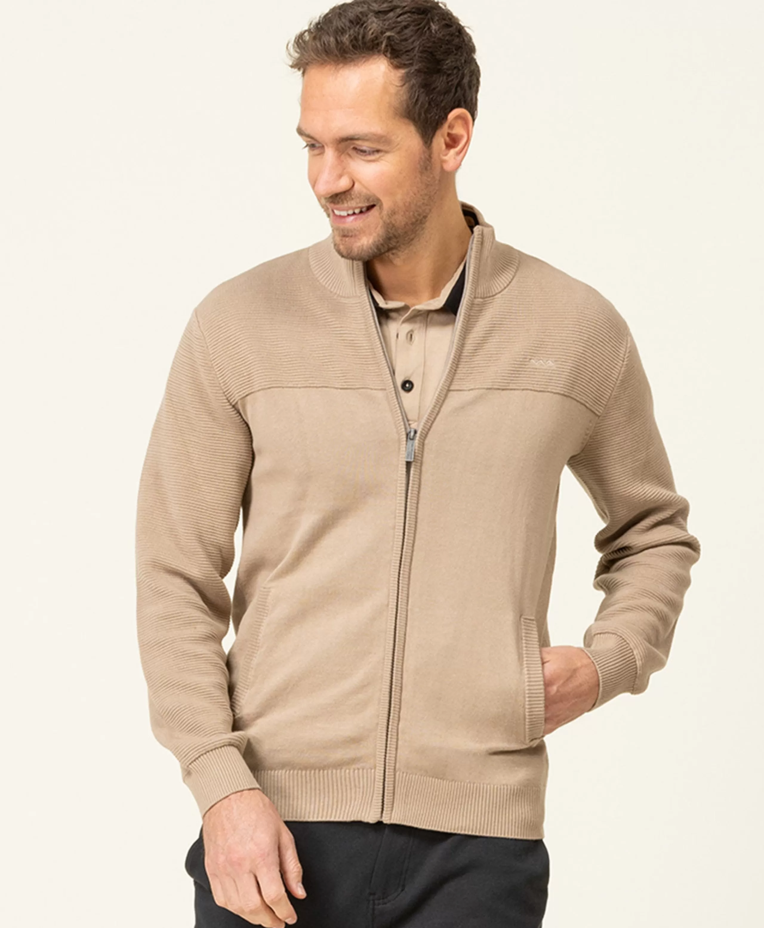 CARDIGAN TRICOT SABLE ICORO*Terre de Marins Online