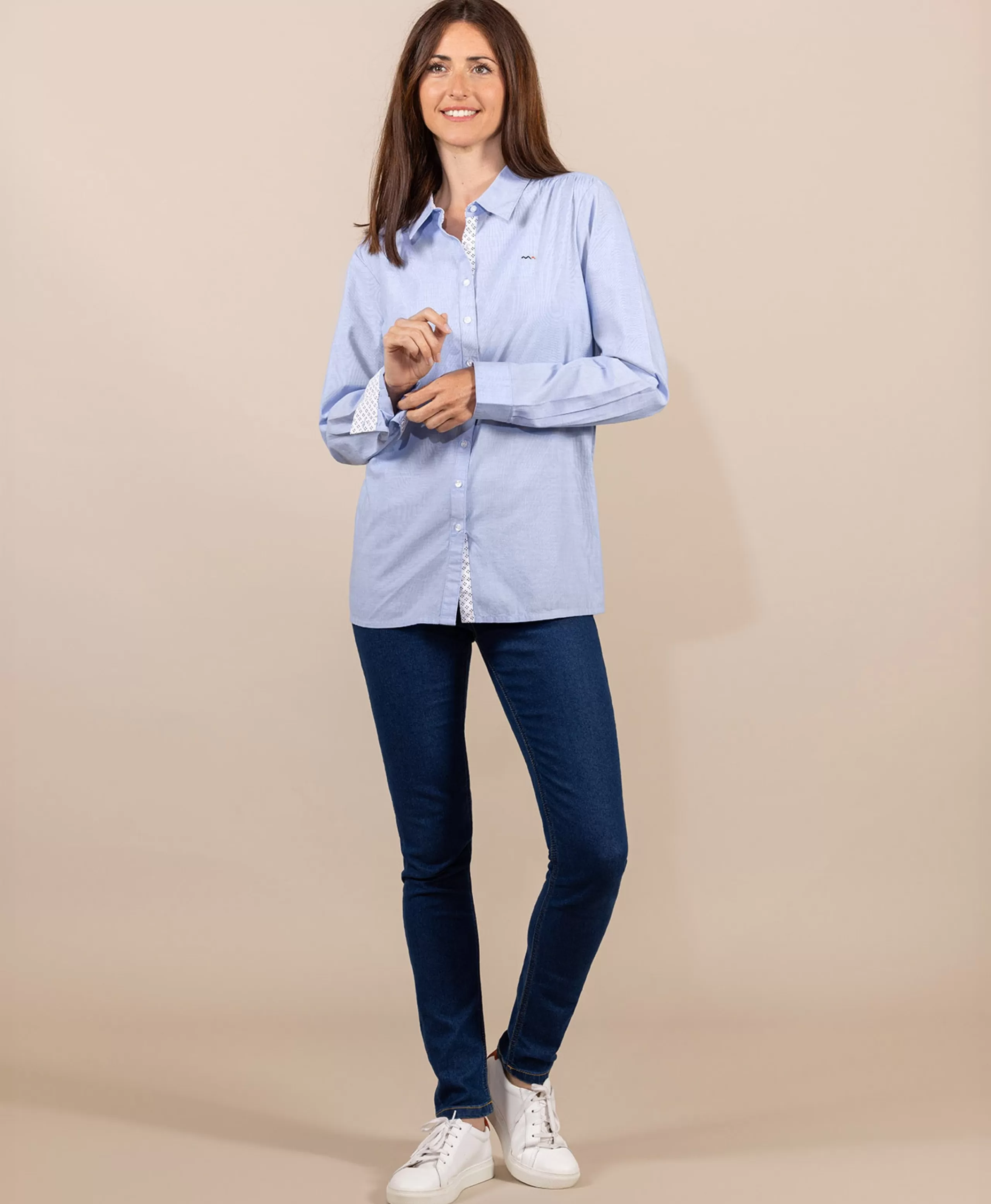 CHEMISE CHEMISIER ML BLEU CIEL CARLINA*Terre de Marins Fashion