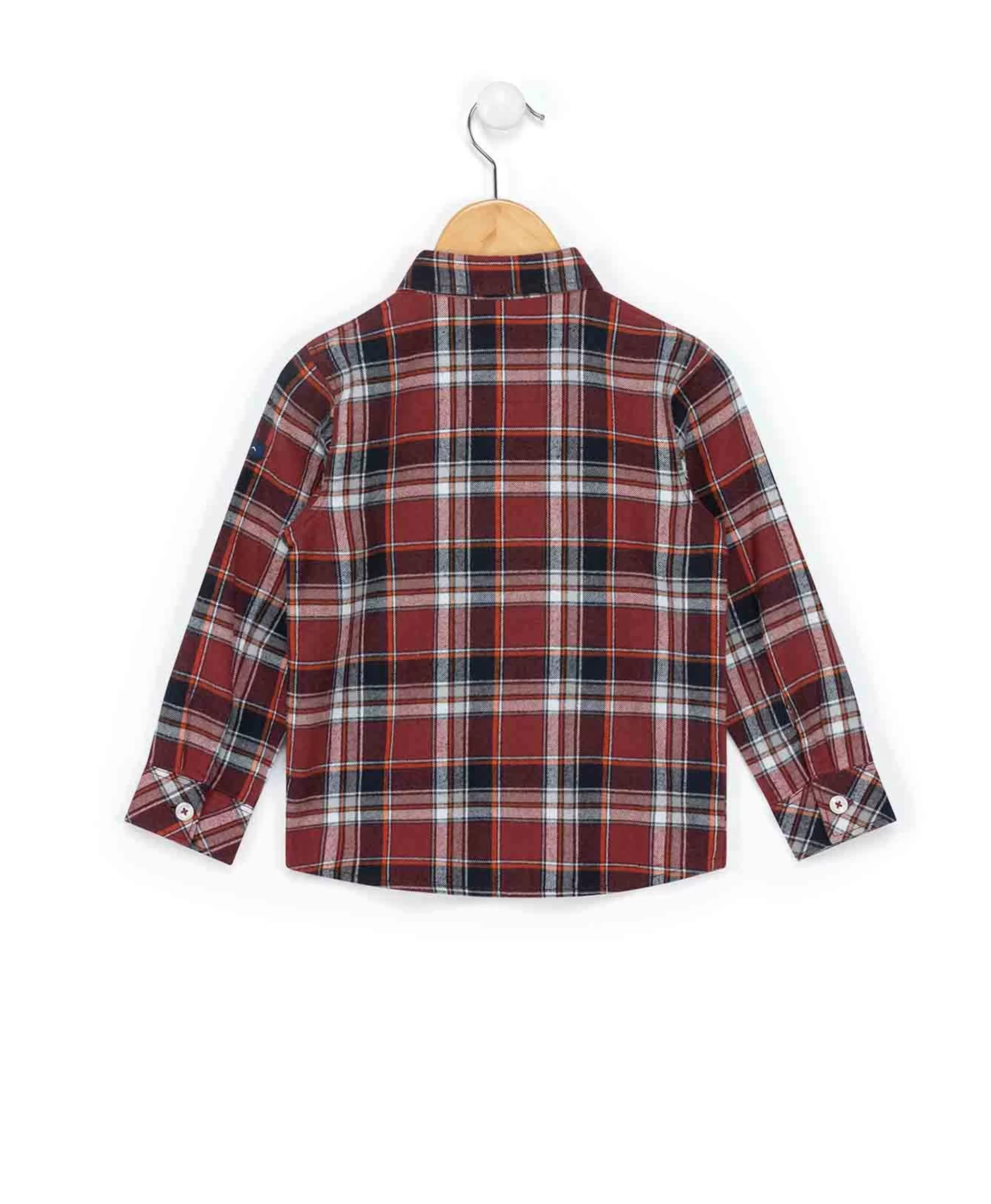 CHEMISE CHEMISIER ML CARREAUX GRENAT BOMICA*Terre de Marins Outlet