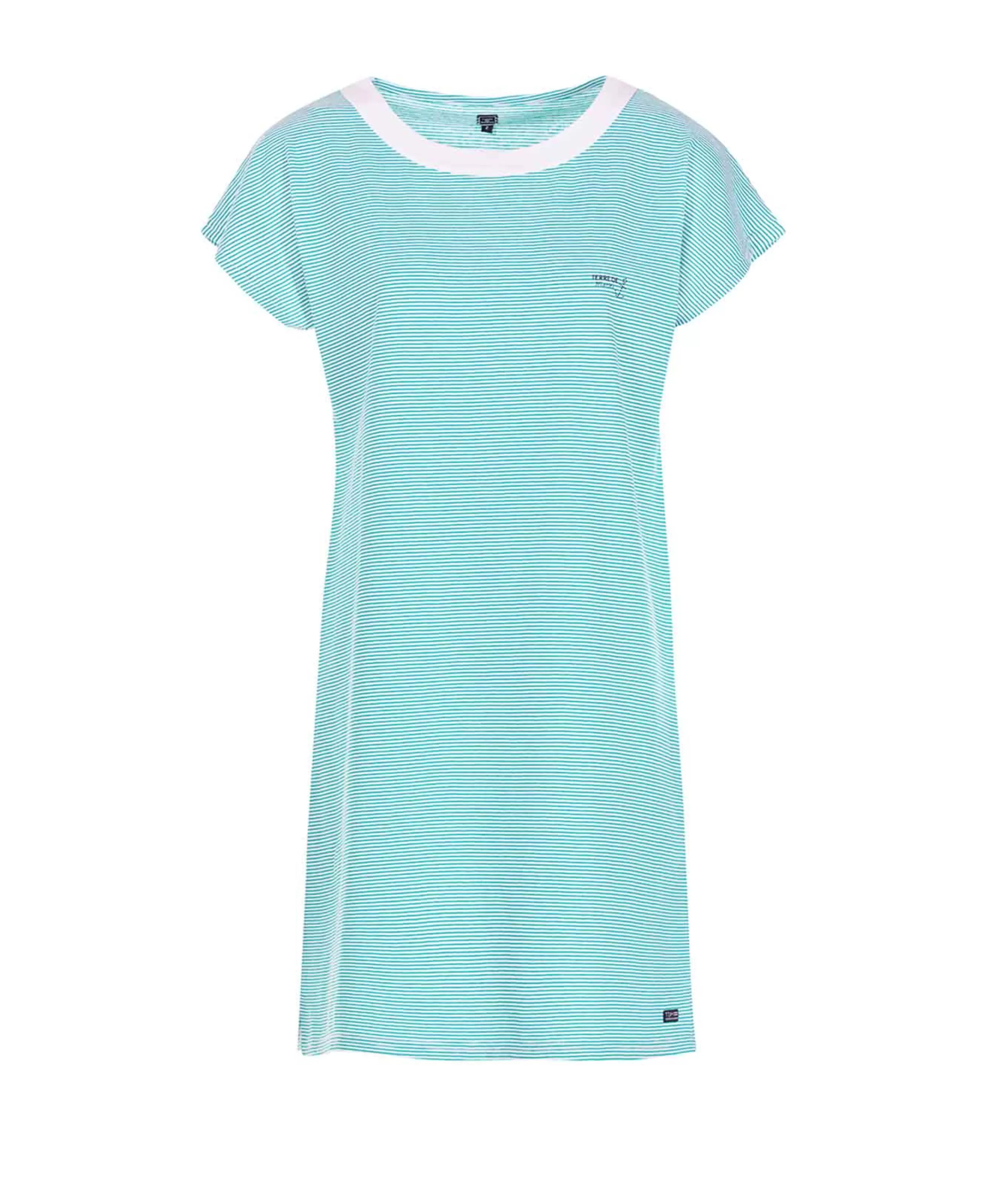 CHEMISE DE NUIT FOND BLANC RAYE VERT NOLEY*Terre de Marins New