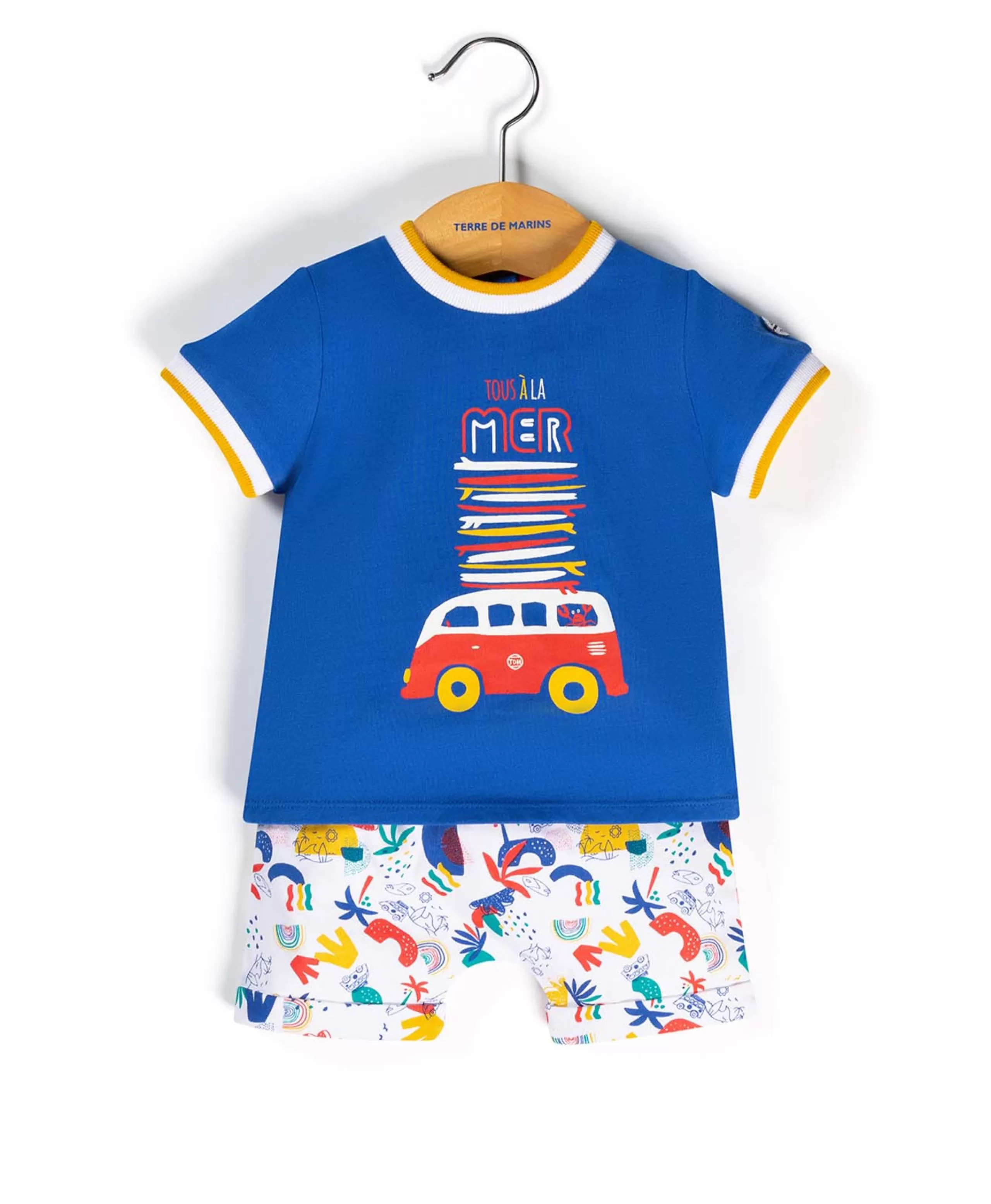 ENS SHORT + HAUT BLEU VIF LUBAROU*Terre de Marins Fashion