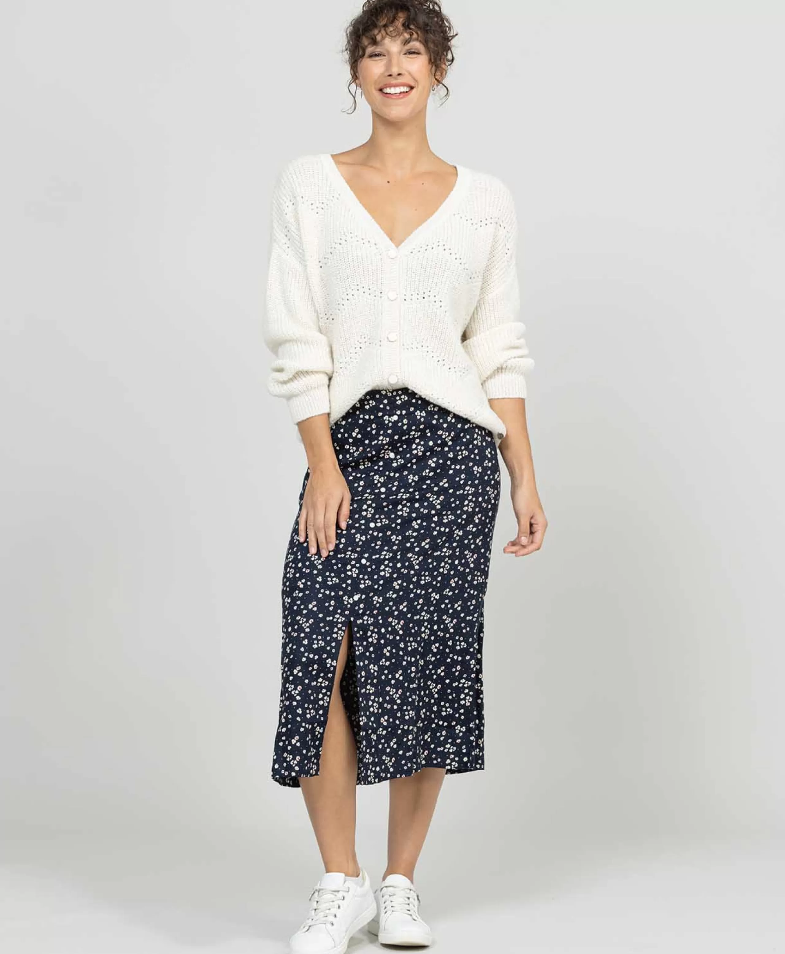 JUPE MI LONGUE IMPRIME NATUREL ELEISY*Terre de Marins Fashion