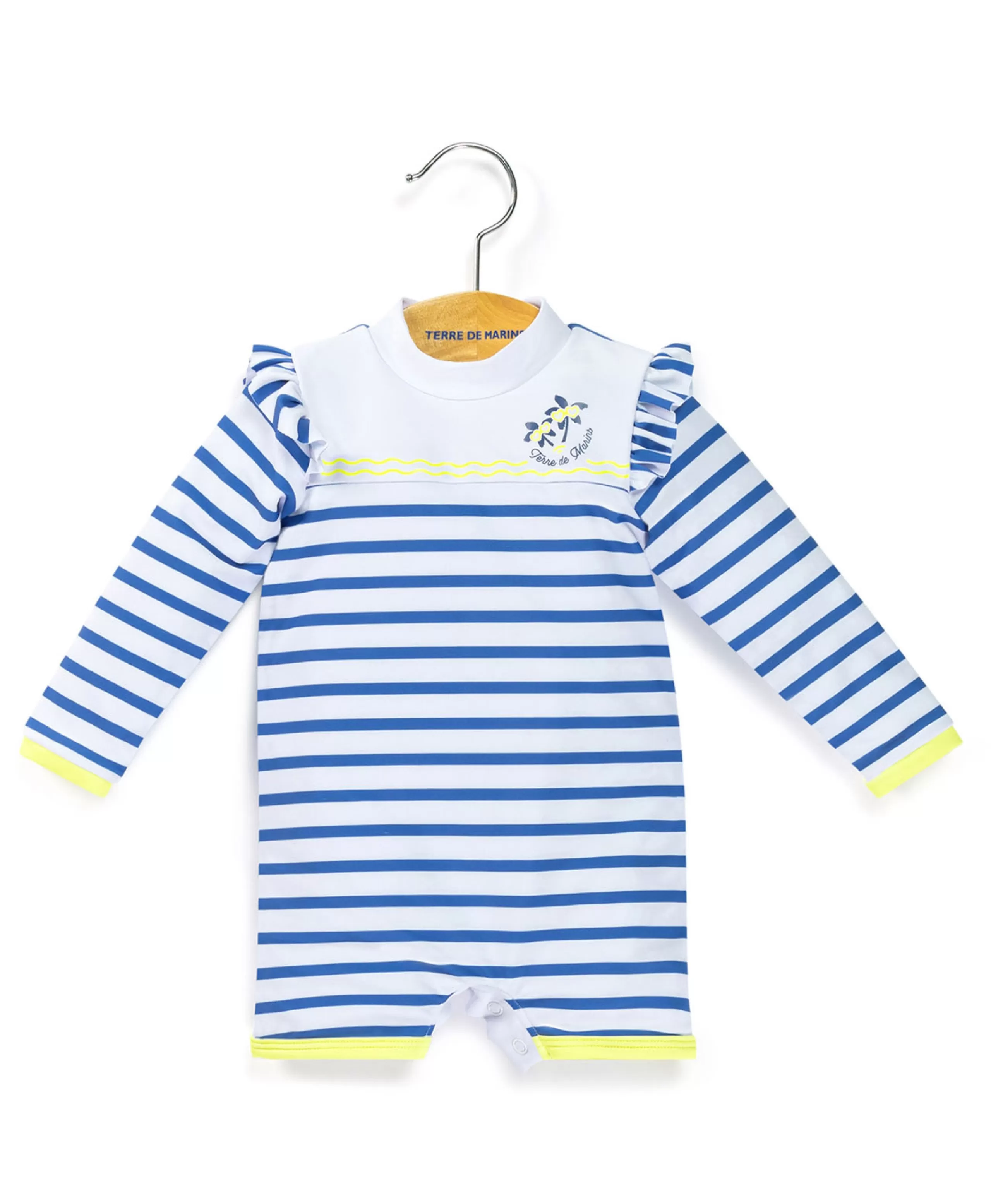 MAILLOT DE BAIN FOND BLANC RAYE BLEU YBRASS*Terre de Marins Cheap