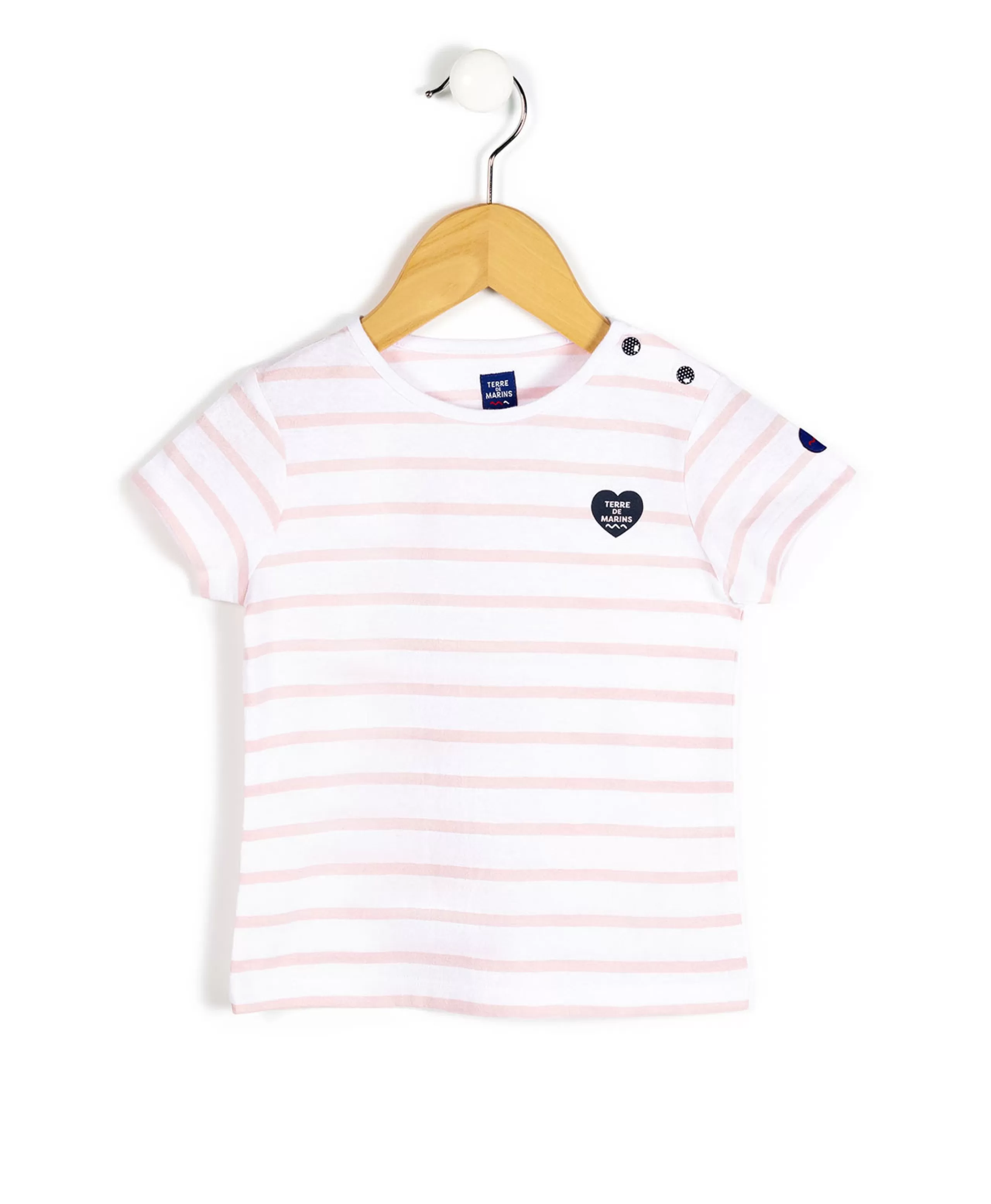 MARINIERE MC FOND BLANC OPTIQUE RAYE ROSE POBATI BIS*Terre de Marins Cheap