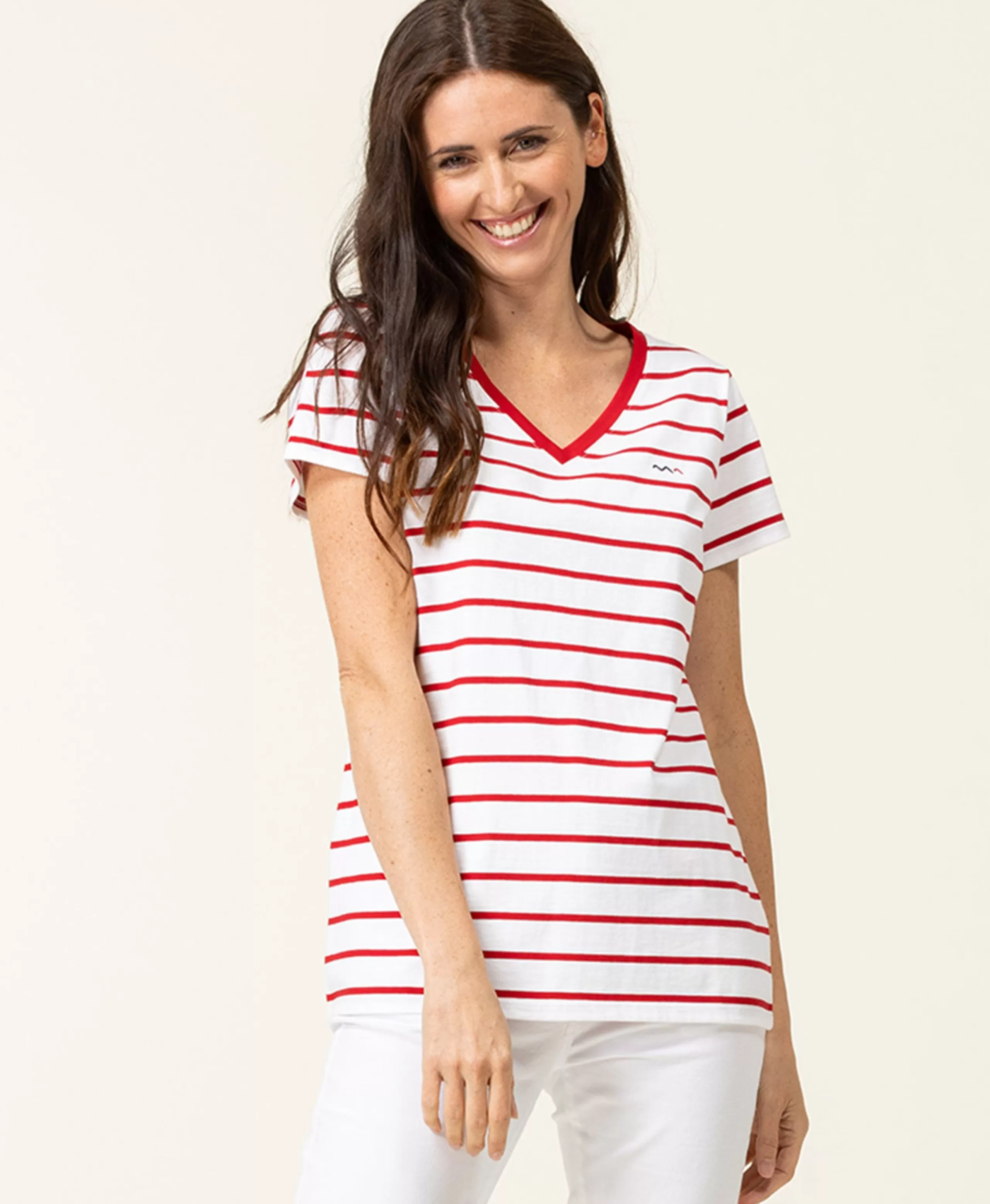MARINIERE MC FOND BLANC RAYE ROUGE PALAVA*Terre de Marins Best Sale