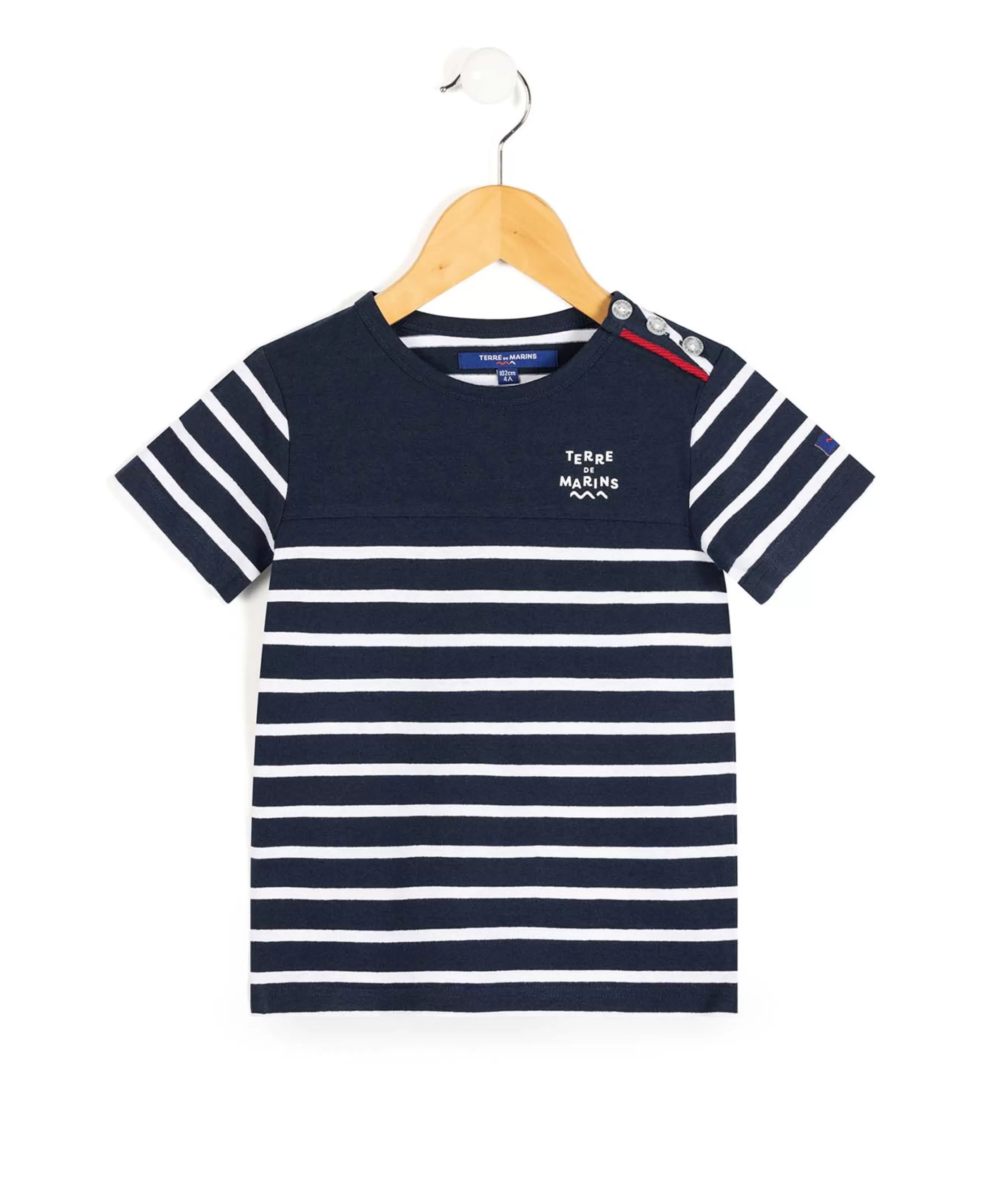 MARINIERE MC FOND INDIGO RAYE BLANC AQOI*Terre de Marins Online