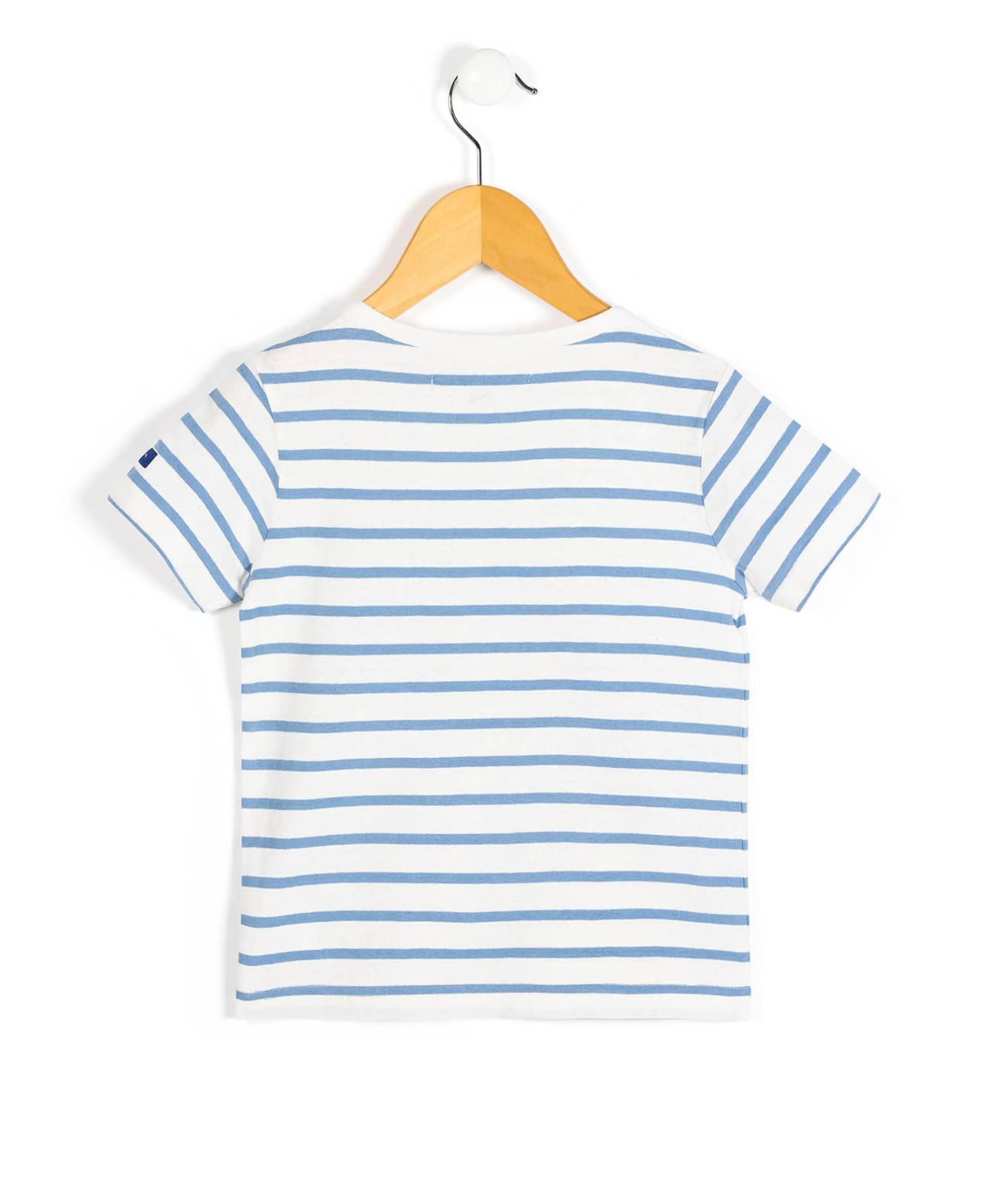 MARINIERE MC FOND NATUREL RAYE BLEU CIEL AQOI*Terre de Marins Fashion