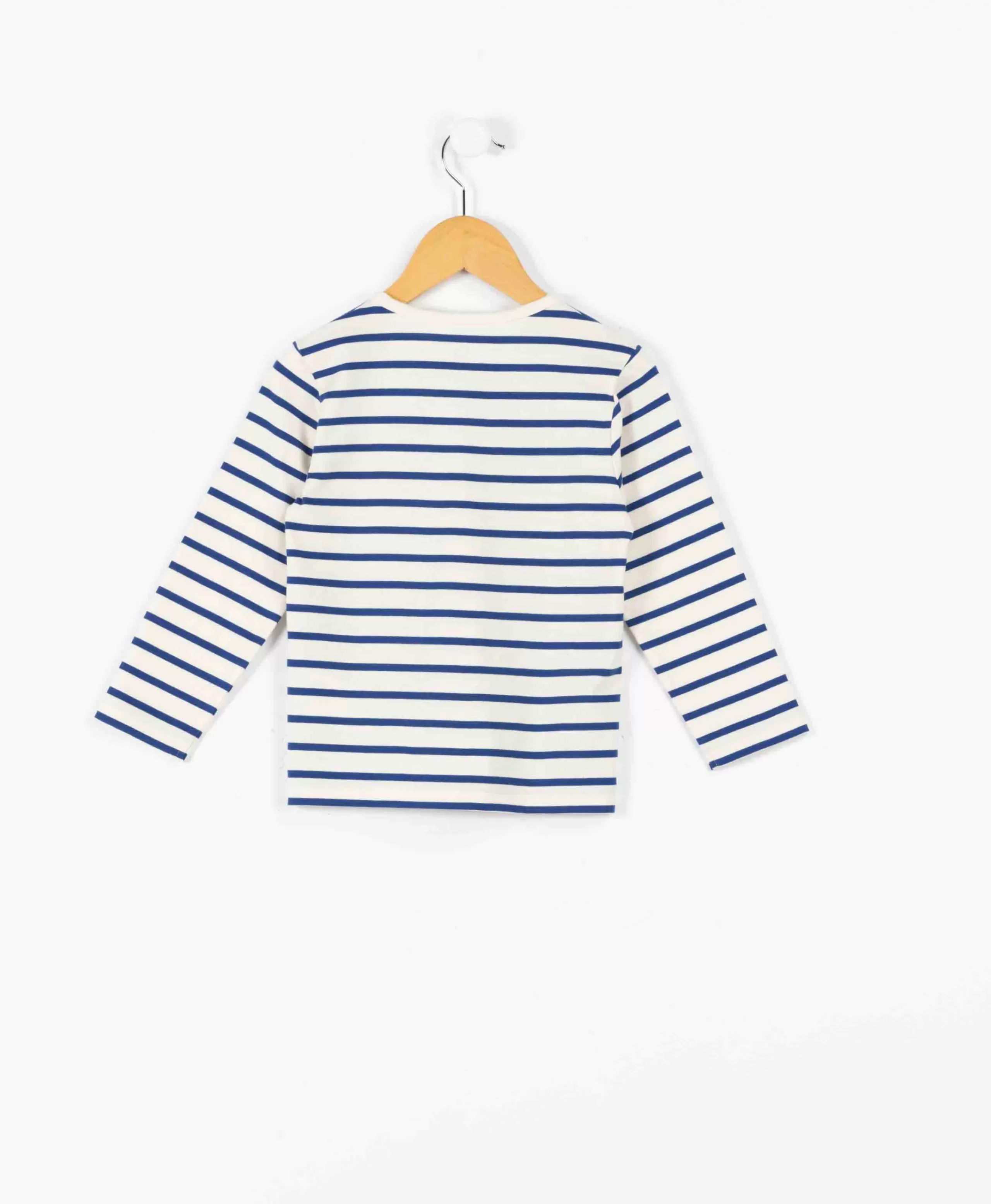 MARINIERE ML FD GREGE RAYE BLEU VIF ECOGAL*Terre de Marins Flash Sale