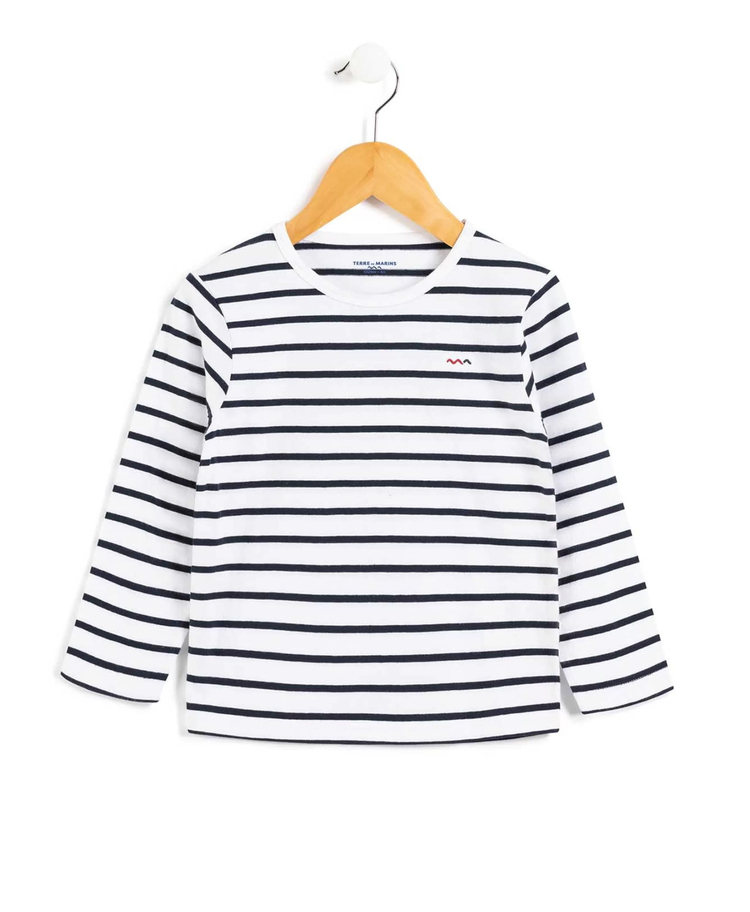 MARINIERE ML FOND BLANC RAYE INDIGO ECOGAL*Terre de Marins Sale