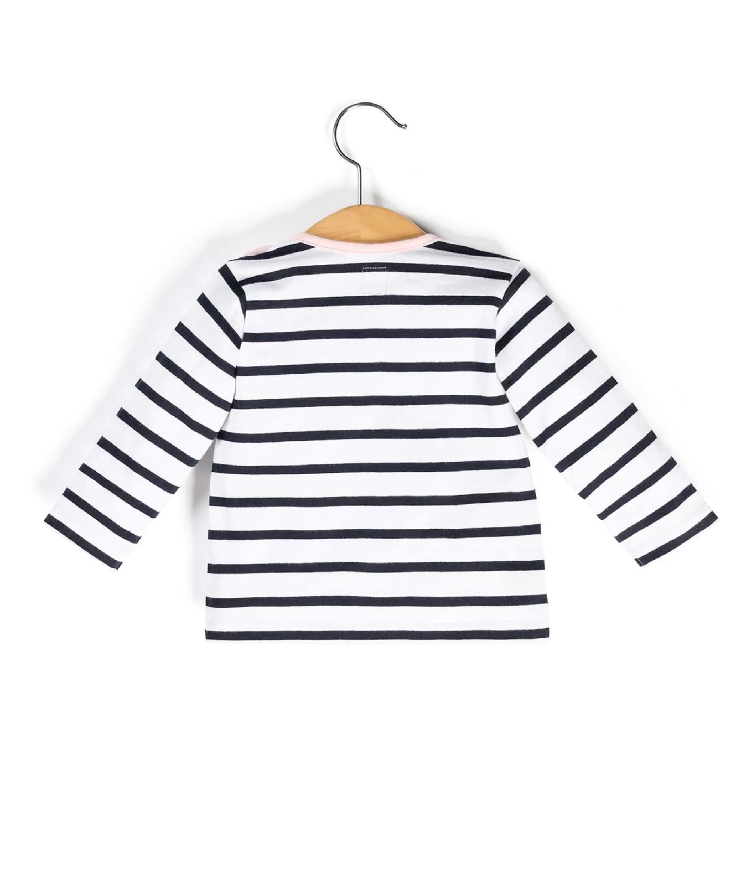 MARINIERE ML FOND BLANC RAYE INDIGO PESTELA*Terre de Marins Clearance