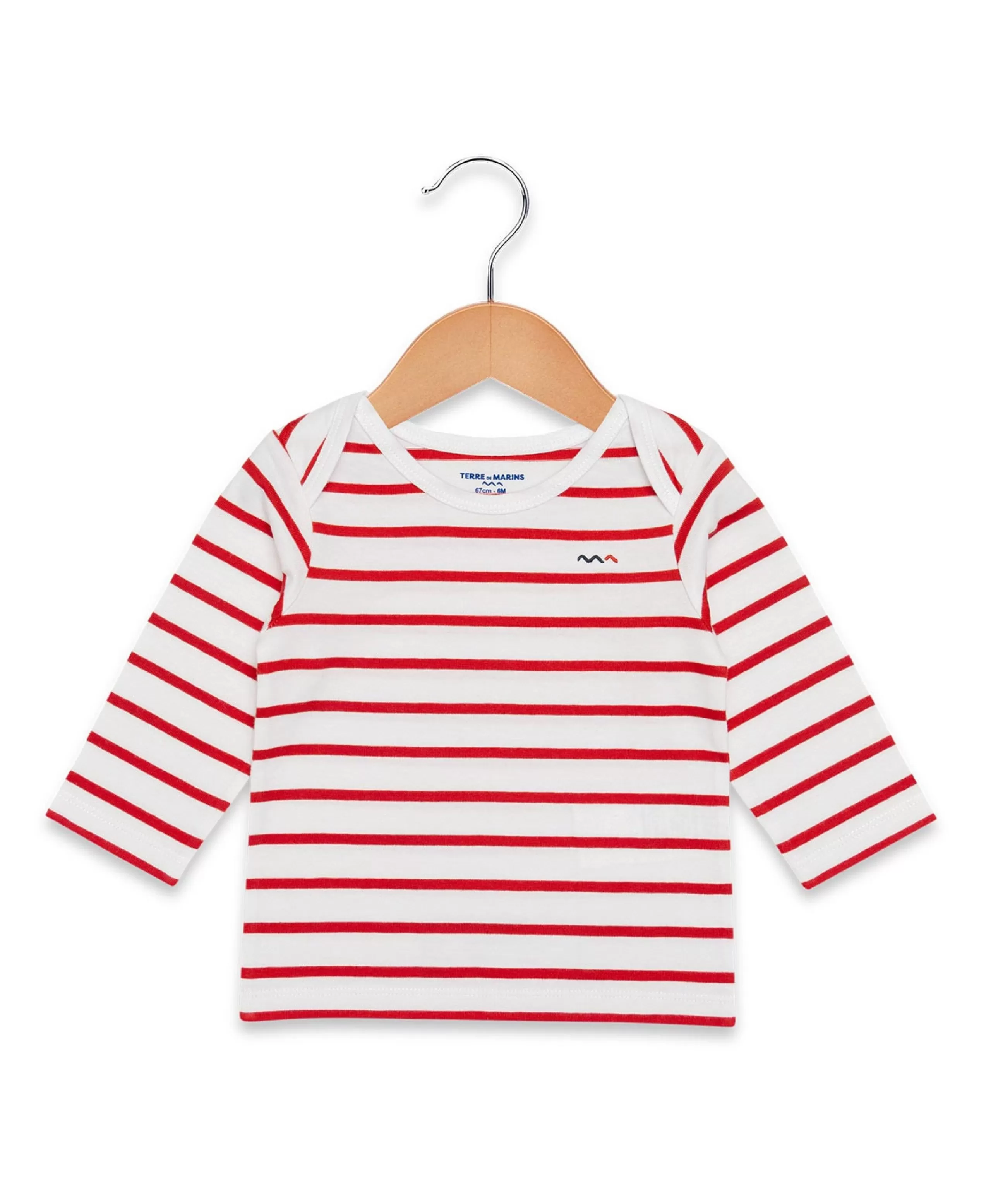 MARINIERE ML FOND BLANC RAYE ROSE ECOMIL*Terre de Marins Hot