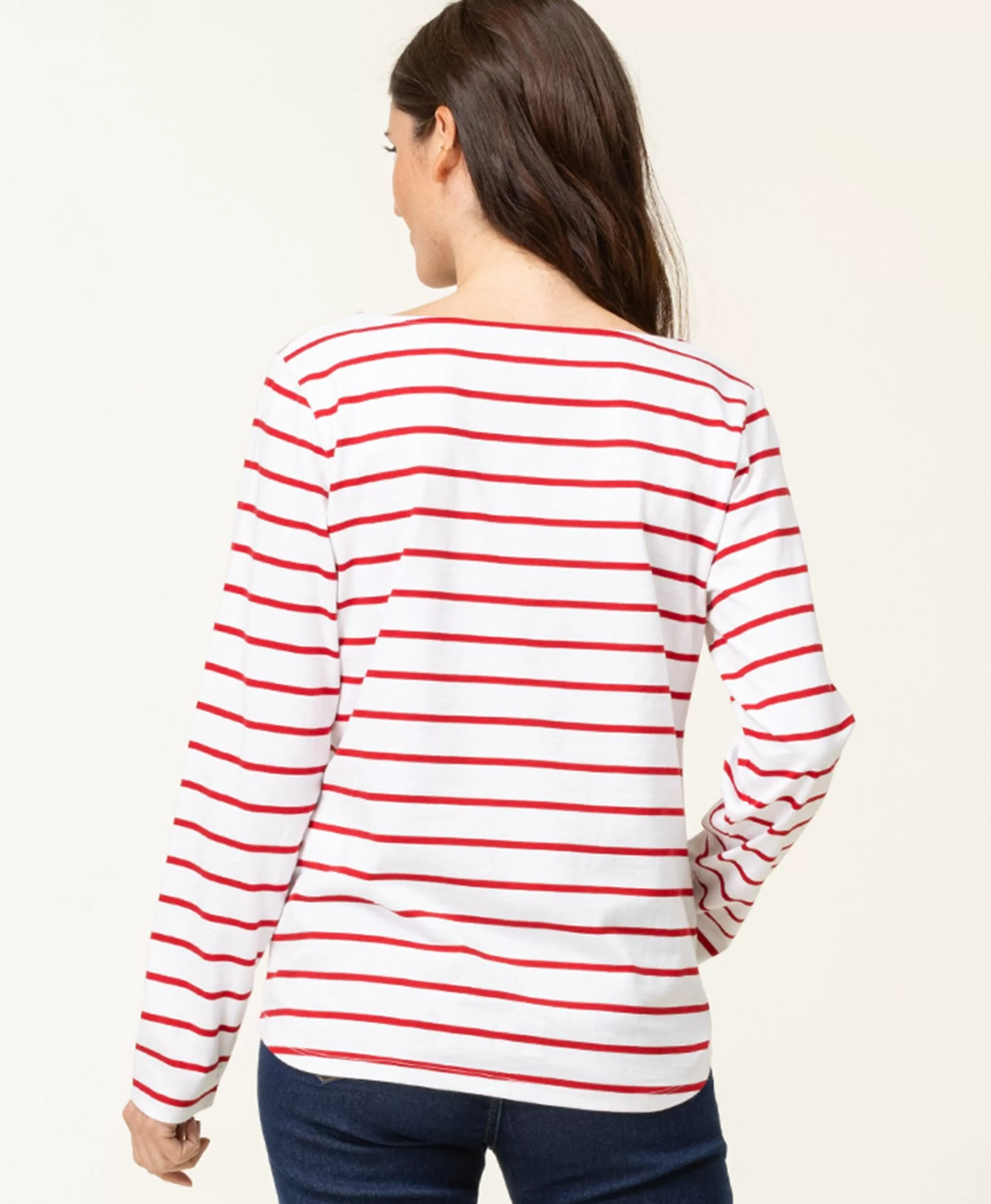 MARINIERE ML FOND BLANC RAYE ROUGE PACAGE*Terre de Marins Best Sale