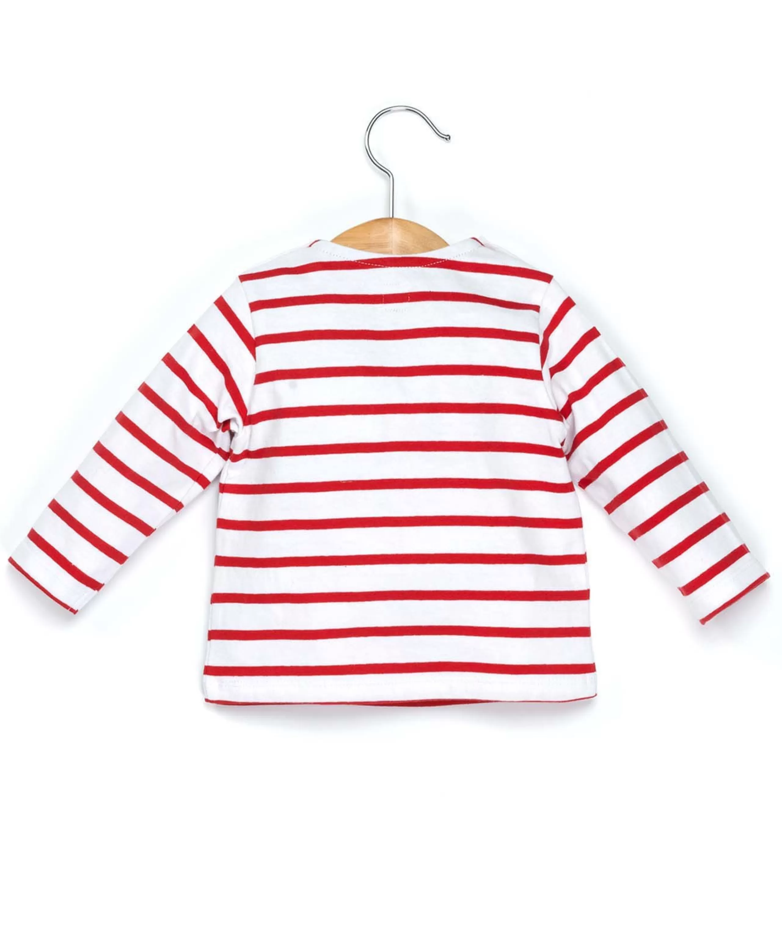 MARINIERE ML FOND BLANC RAYE ROUGE PELY*Terre de Marins Online