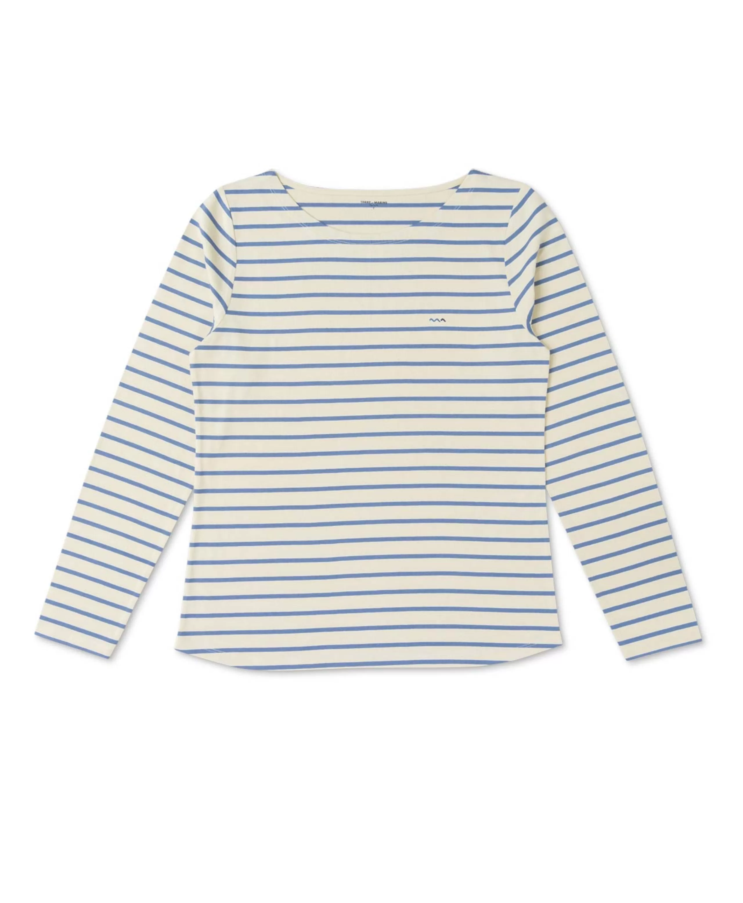 MARINIERE ML FOND GREGE RAYE BLEU ECOFEL*Terre de Marins Outlet