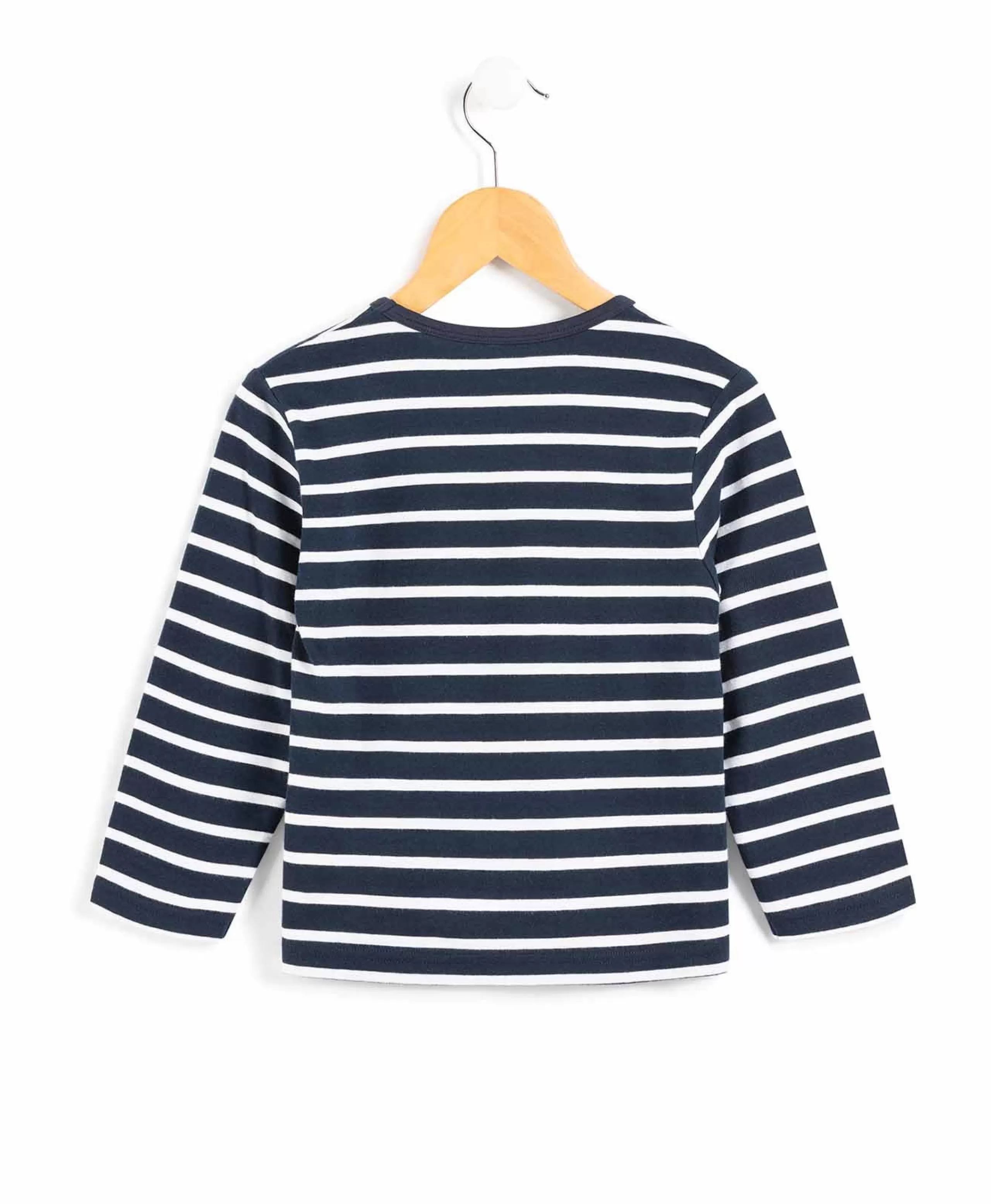 MARINIERE ML FOND INDIGO RAYE BLANC ECOGAL*Terre de Marins Outlet