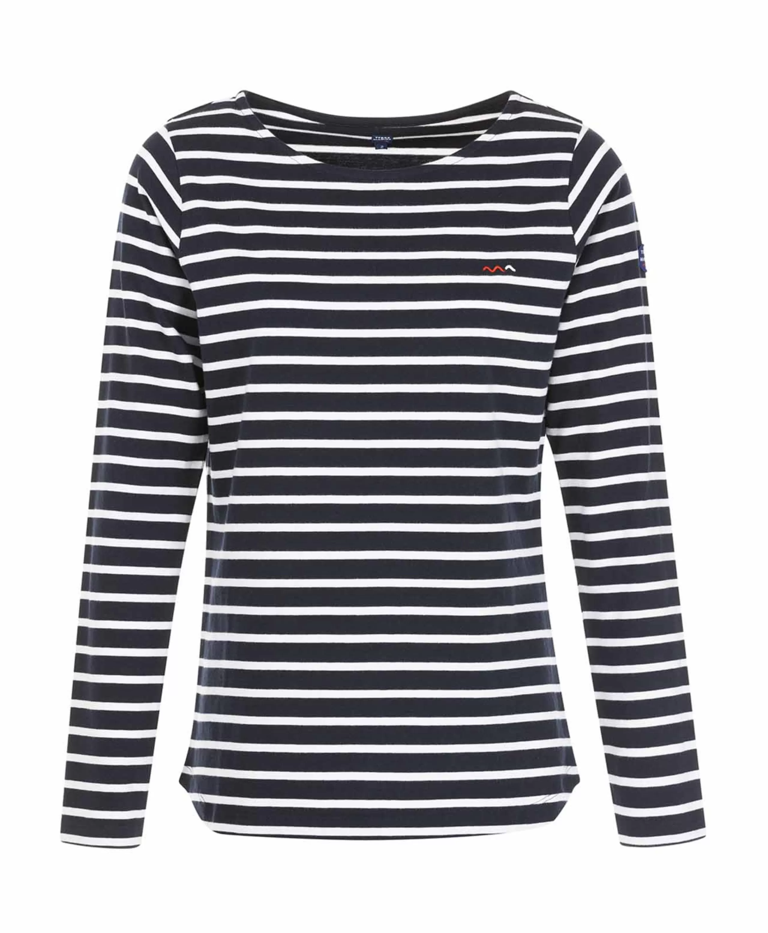 MARINIERE ML FOND INDIGO RAYE BLANC PACAGE*Terre de Marins Discount