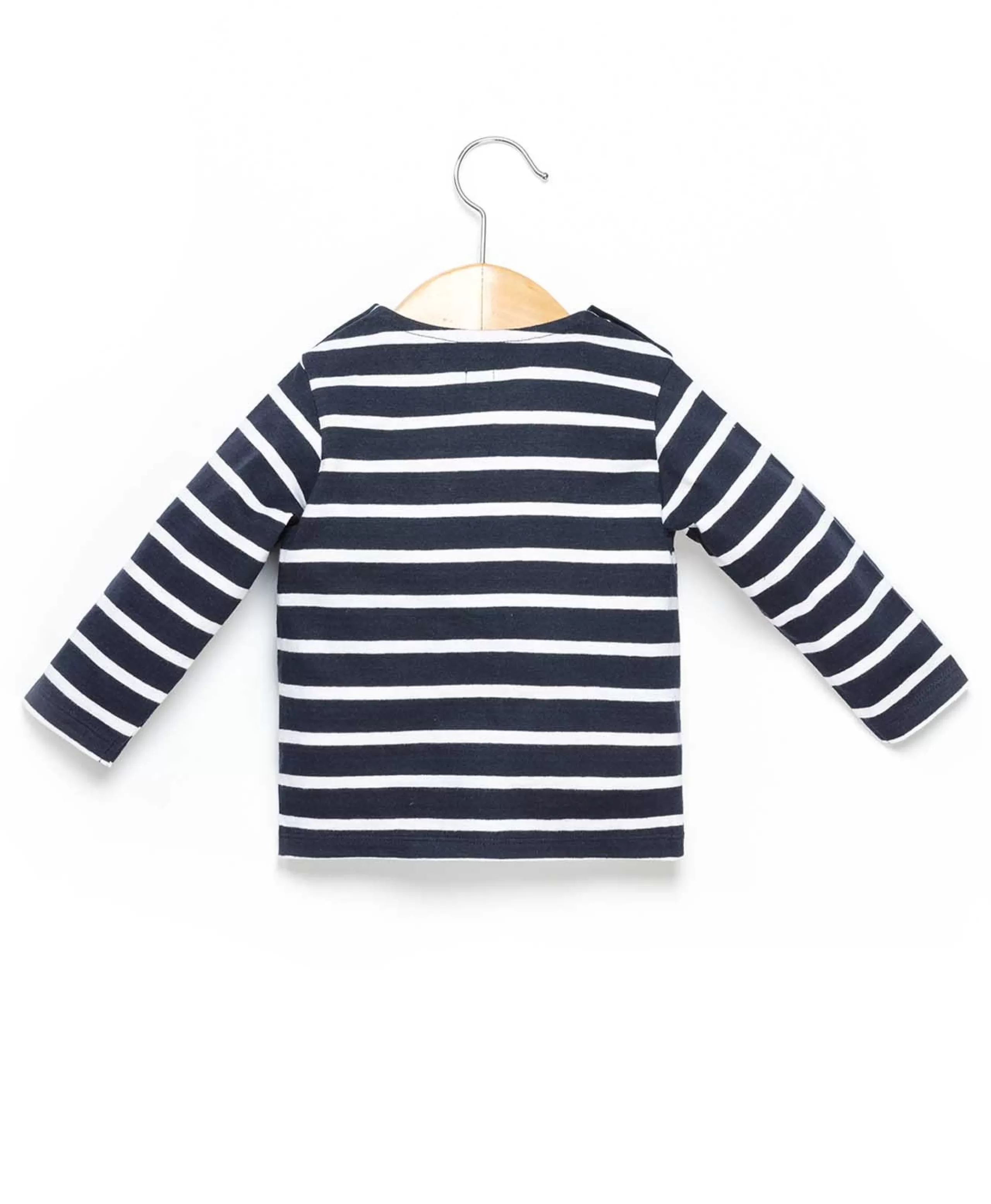MARINIERE ML FOND INDIGO RAYE BLANC PELY*Terre de Marins Best Sale