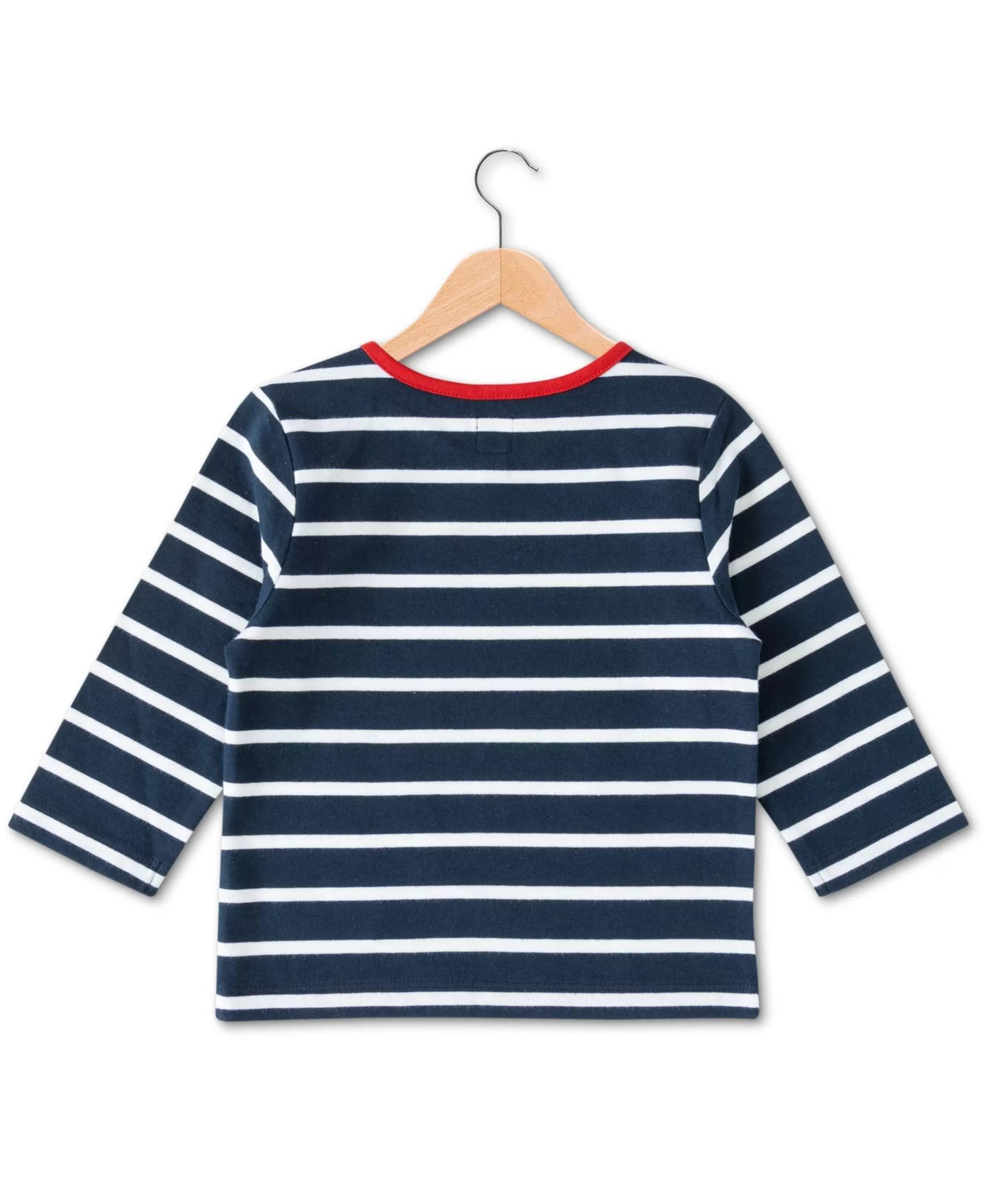 MARINIERE ML FOND INDIGO RAYE BLANC PESTELO*Terre de Marins Store