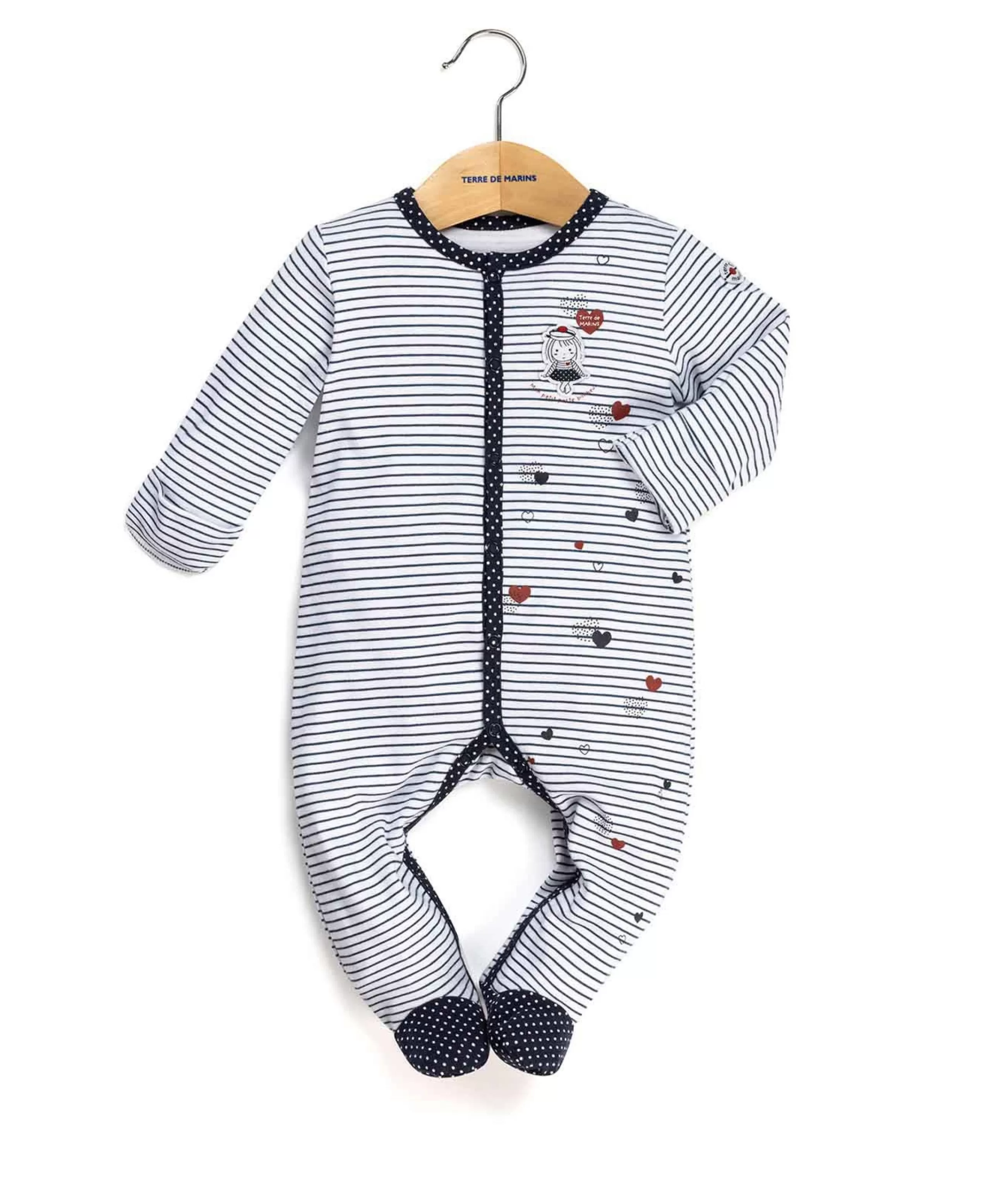 PACK PUERI FOND BLANC OPT RAYE MARINE PANDOLA*Terre de Marins Best Sale