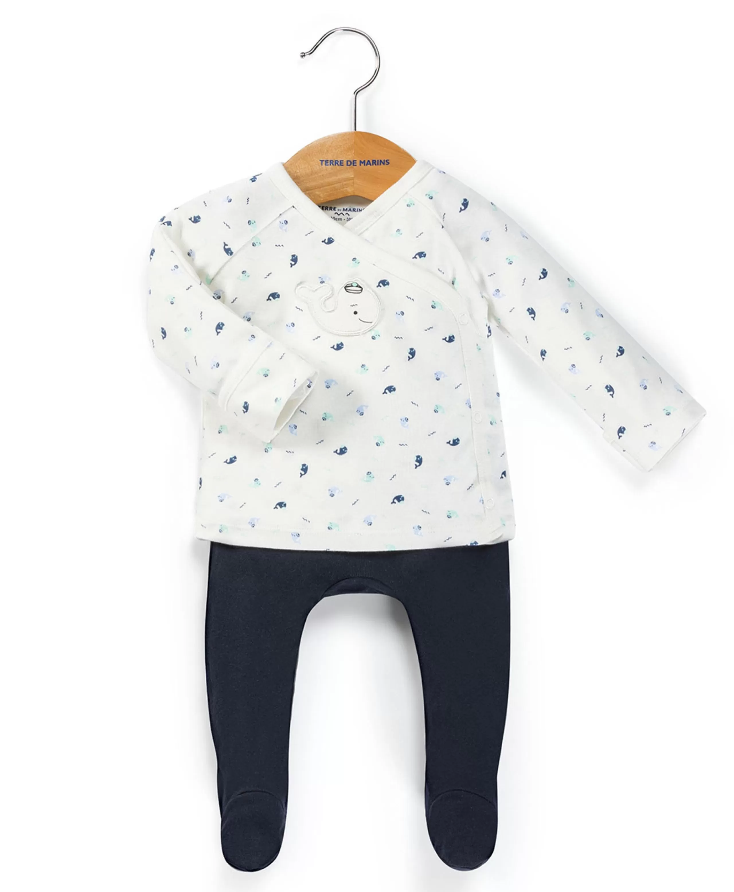 PANTALON + HAUT IMPRIME BLEU BACOEUR*Terre de Marins Clearance
