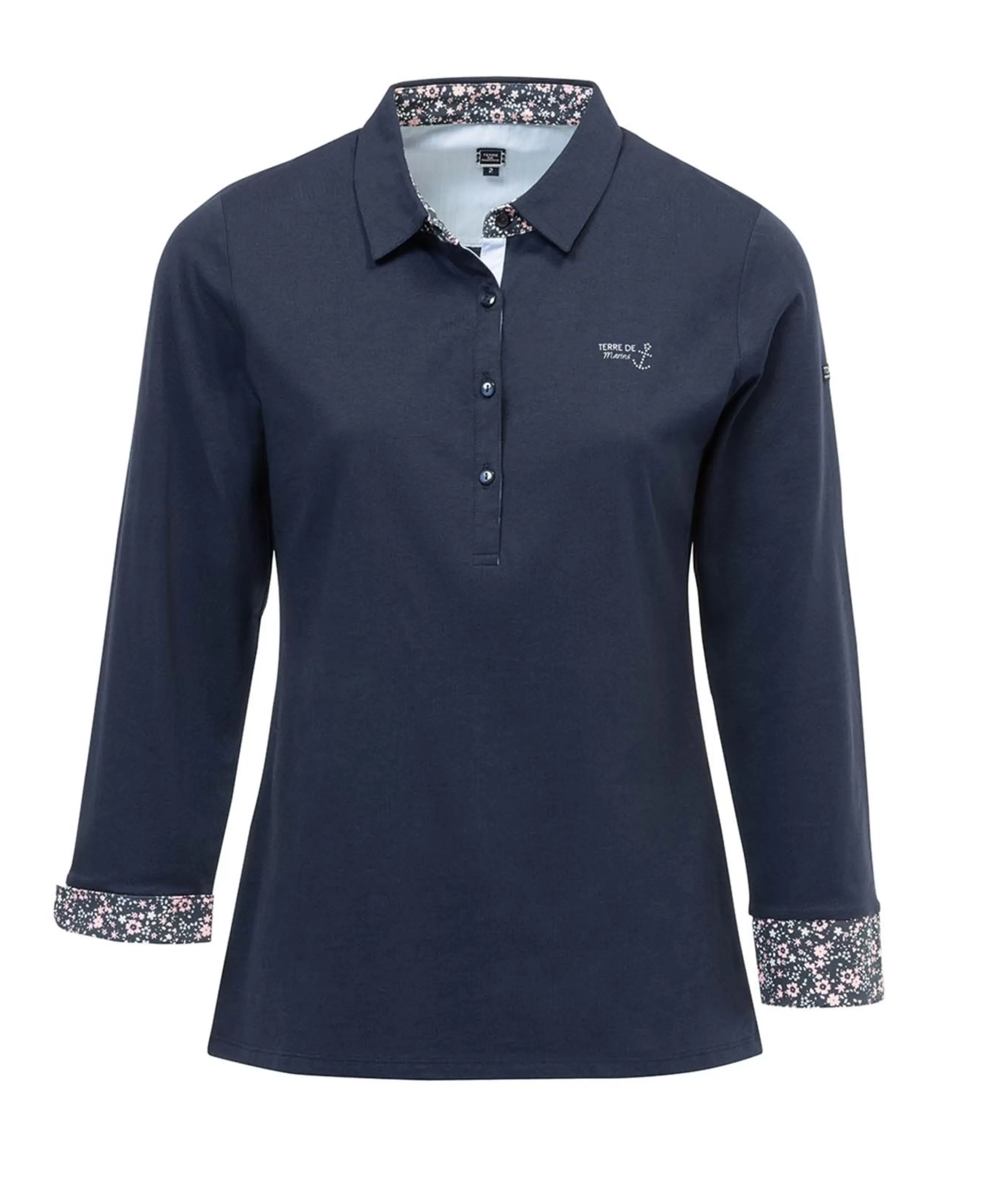 POLO M3/4 BLEU NUIT CARIEL*Terre de Marins Clearance