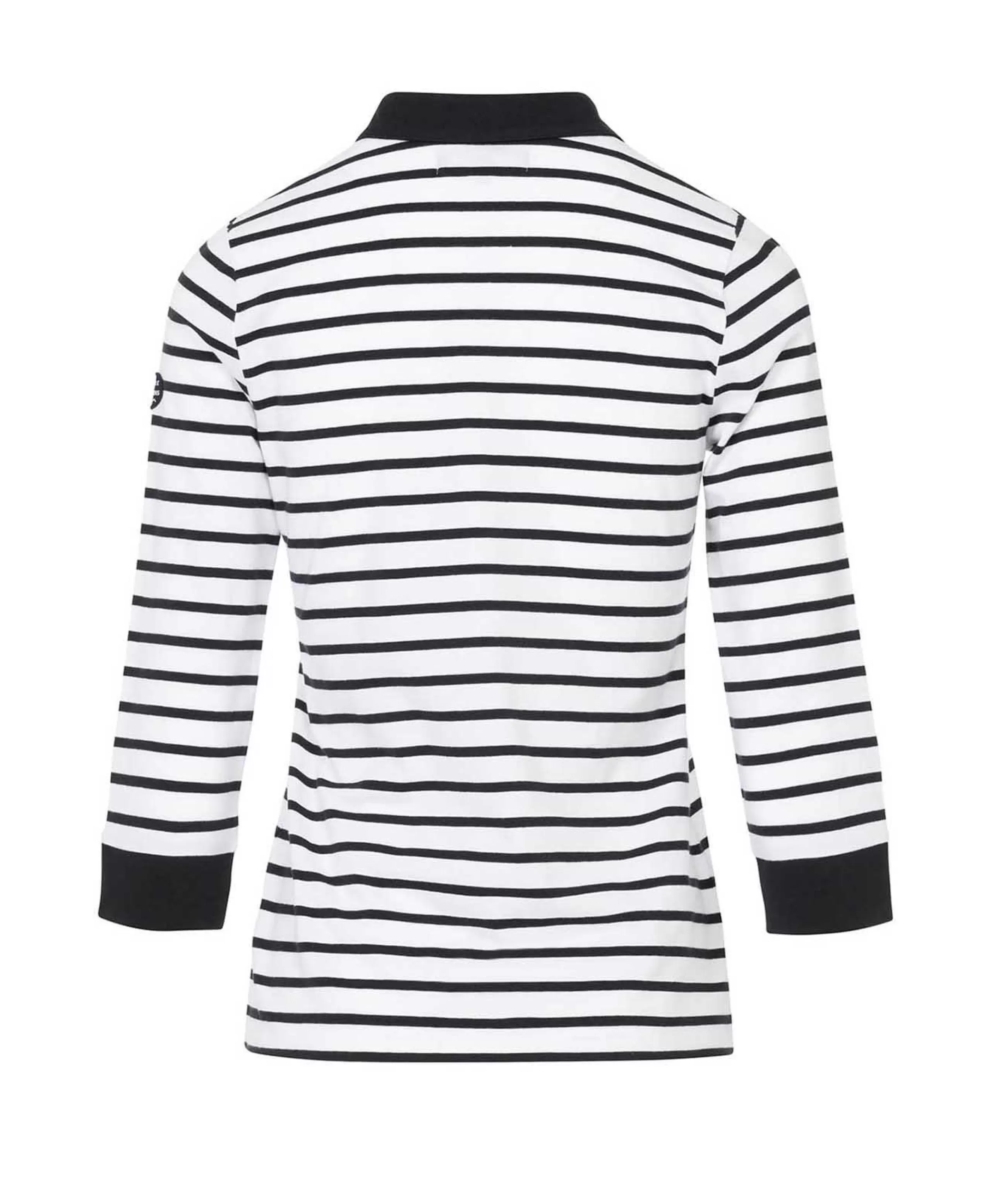 POLO M3/4 FOND NATUREL RAYE MARINE UNCHAL*Terre de Marins Store