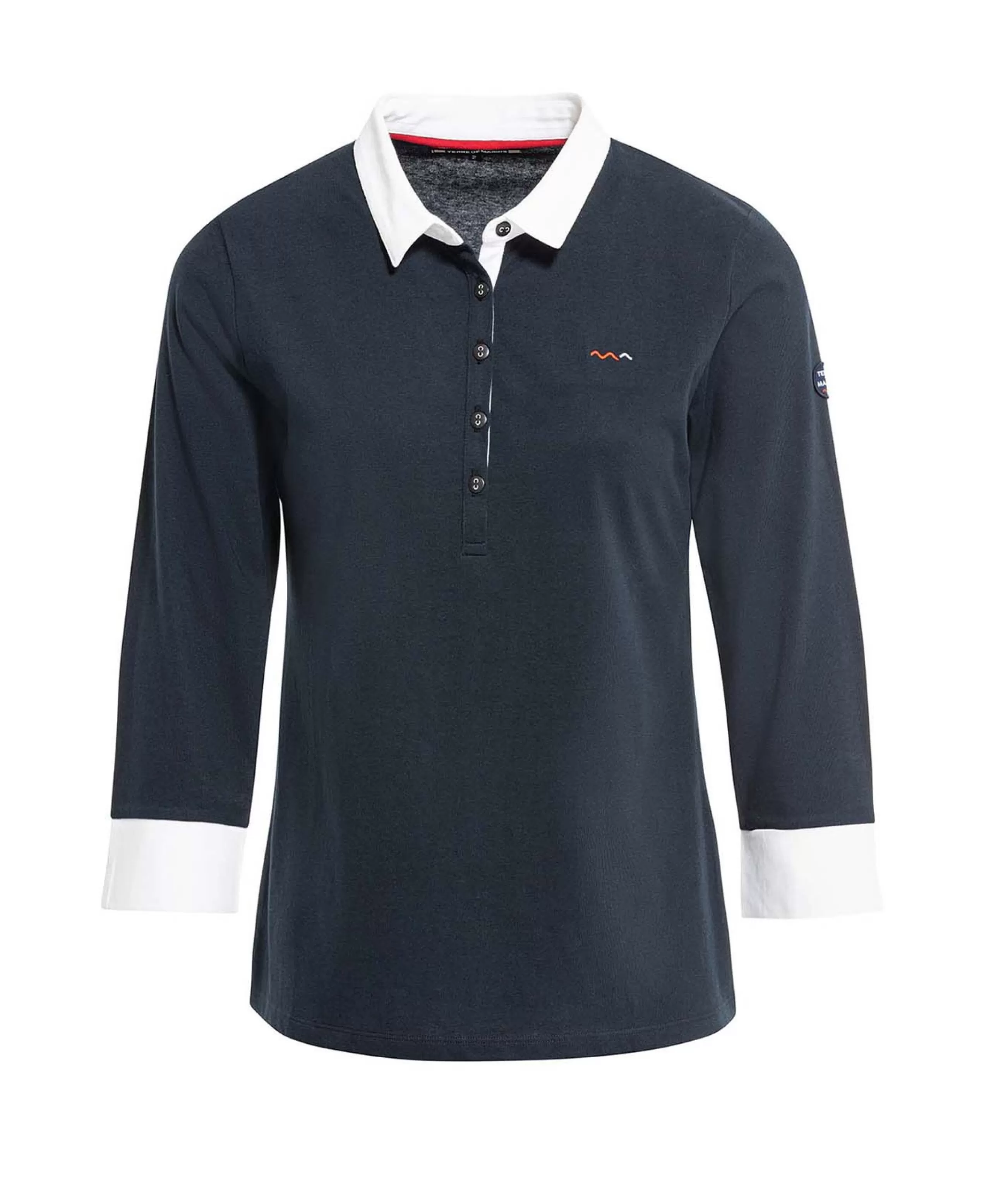 POLO M3/4 MARINE UCAPE*Terre de Marins Fashion