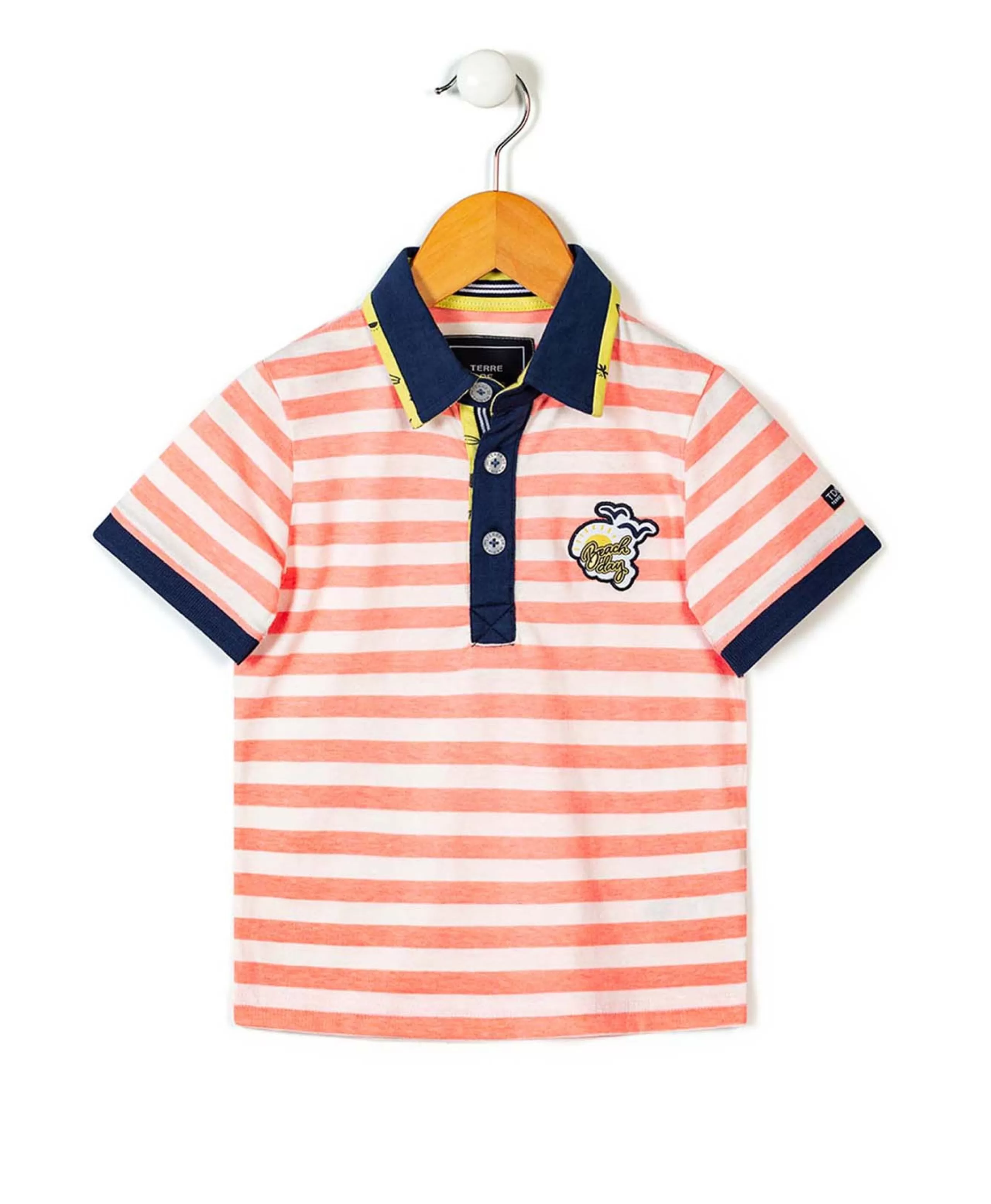 POLO MC FOND NATUREL RAYE ORANGE ASTIKA*Terre de Marins Best Sale