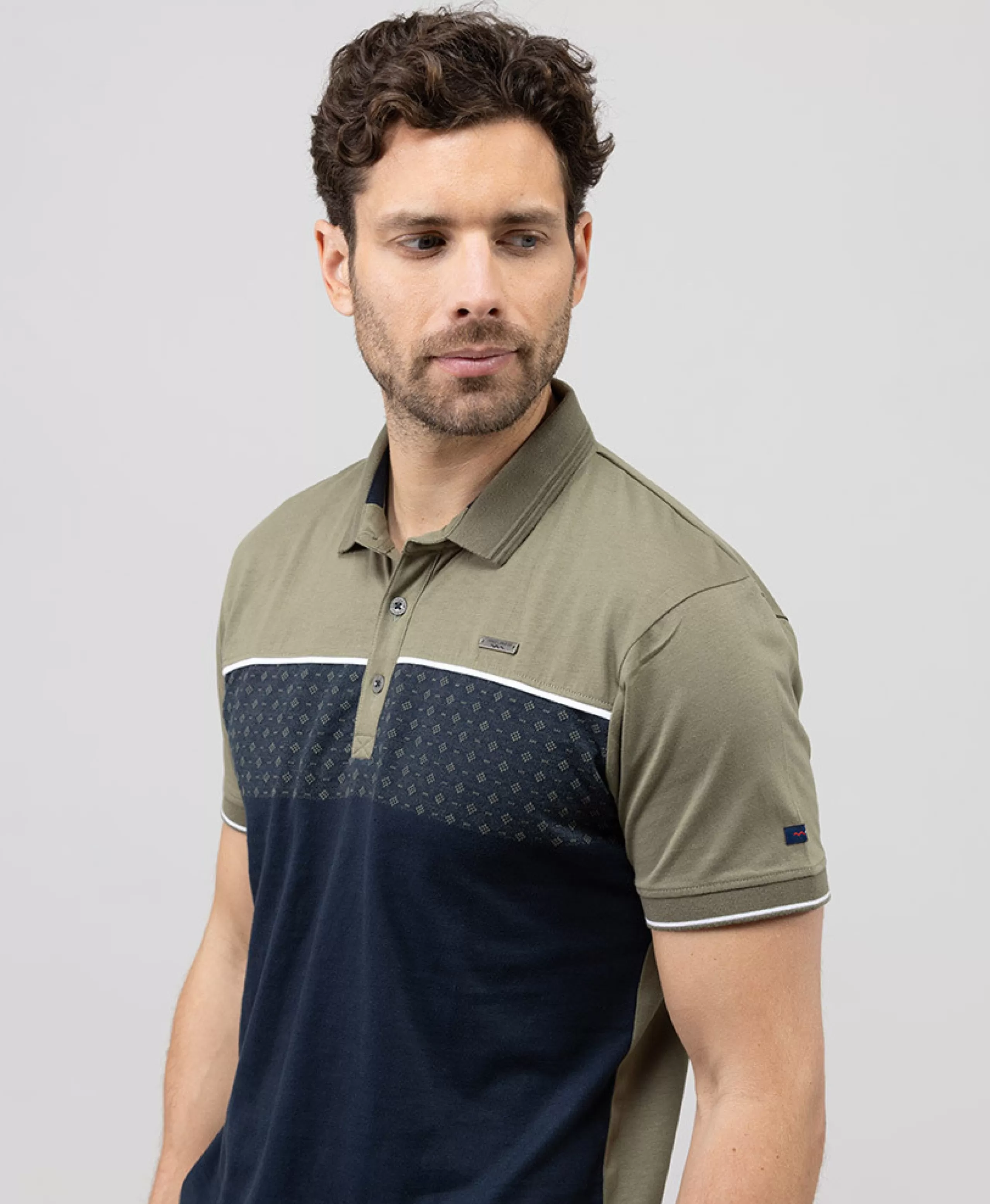 POLO MC INDIGO/VERT OLIVE CIMO*Terre de Marins Cheap