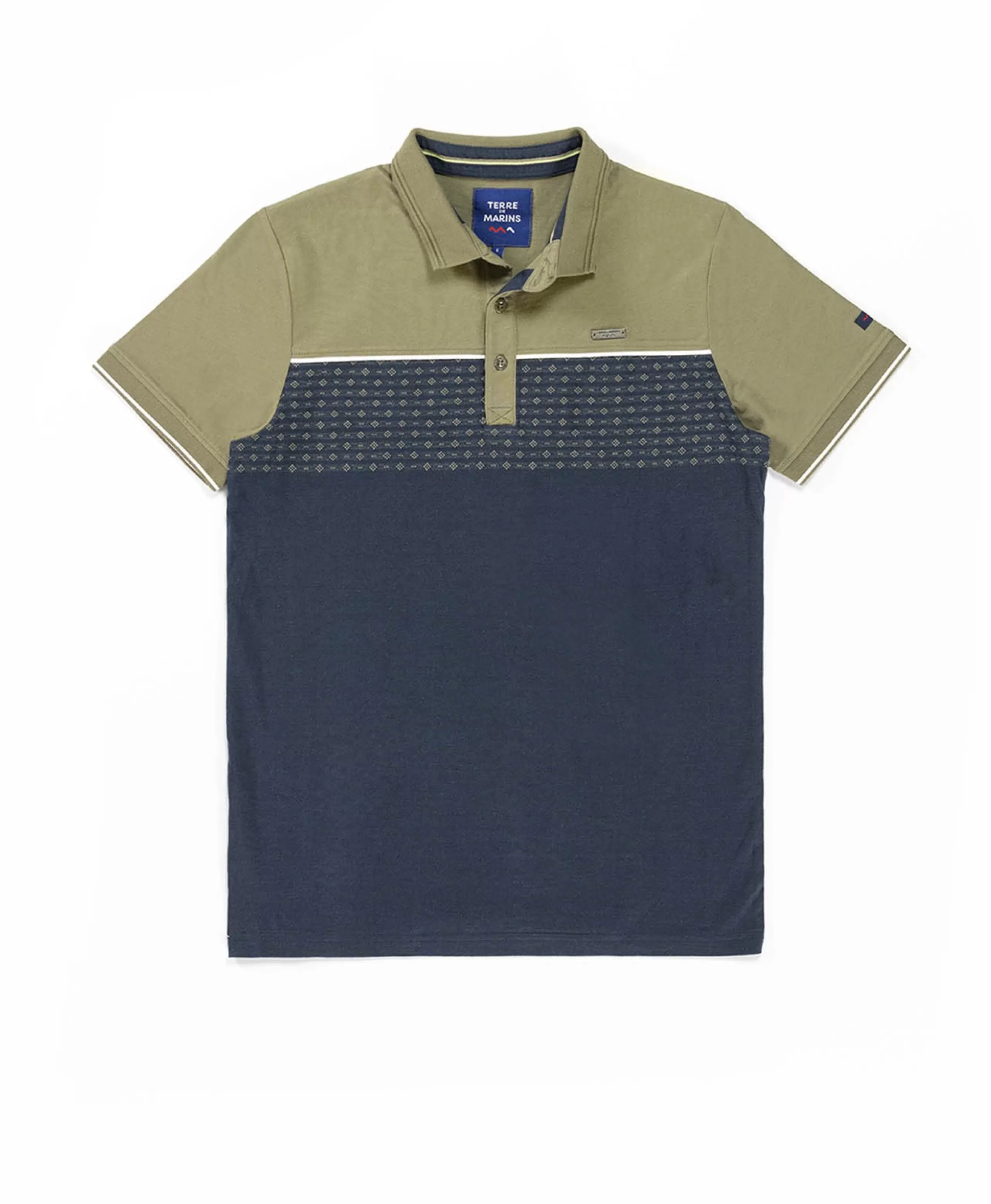 POLO MC INDIGO/VERT OLIVE CIMO*Terre de Marins Cheap