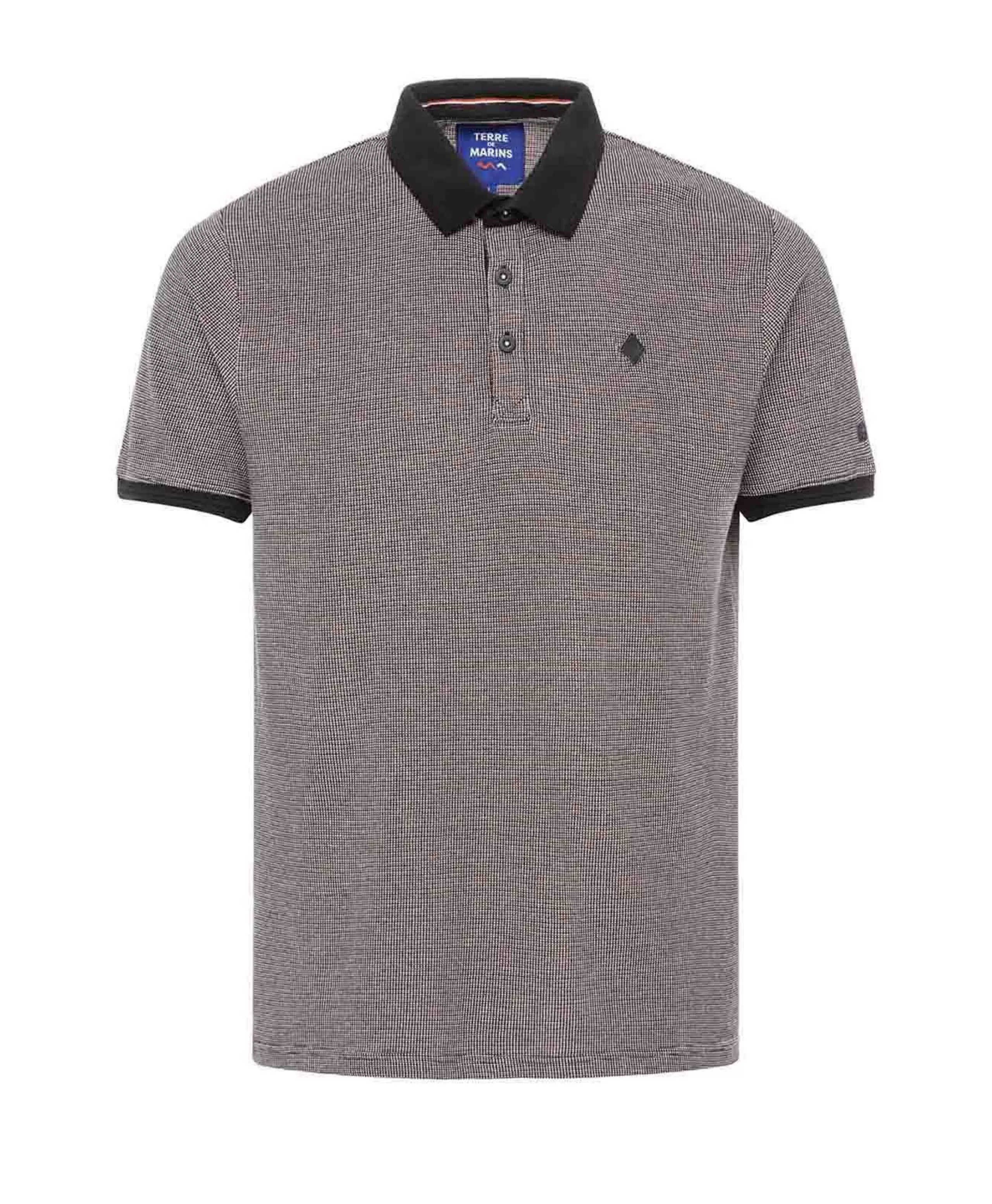 POLO MC JACQUARD NOIR COLDAN*Terre de Marins Sale