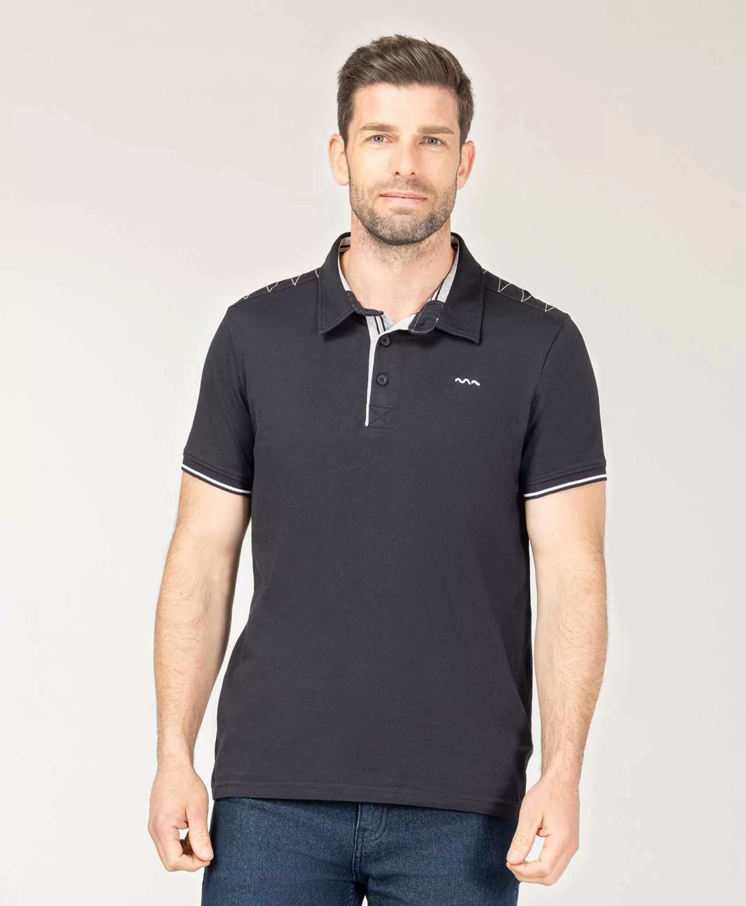 POLO MC NOIR OLDUN*Terre de Marins Best Sale