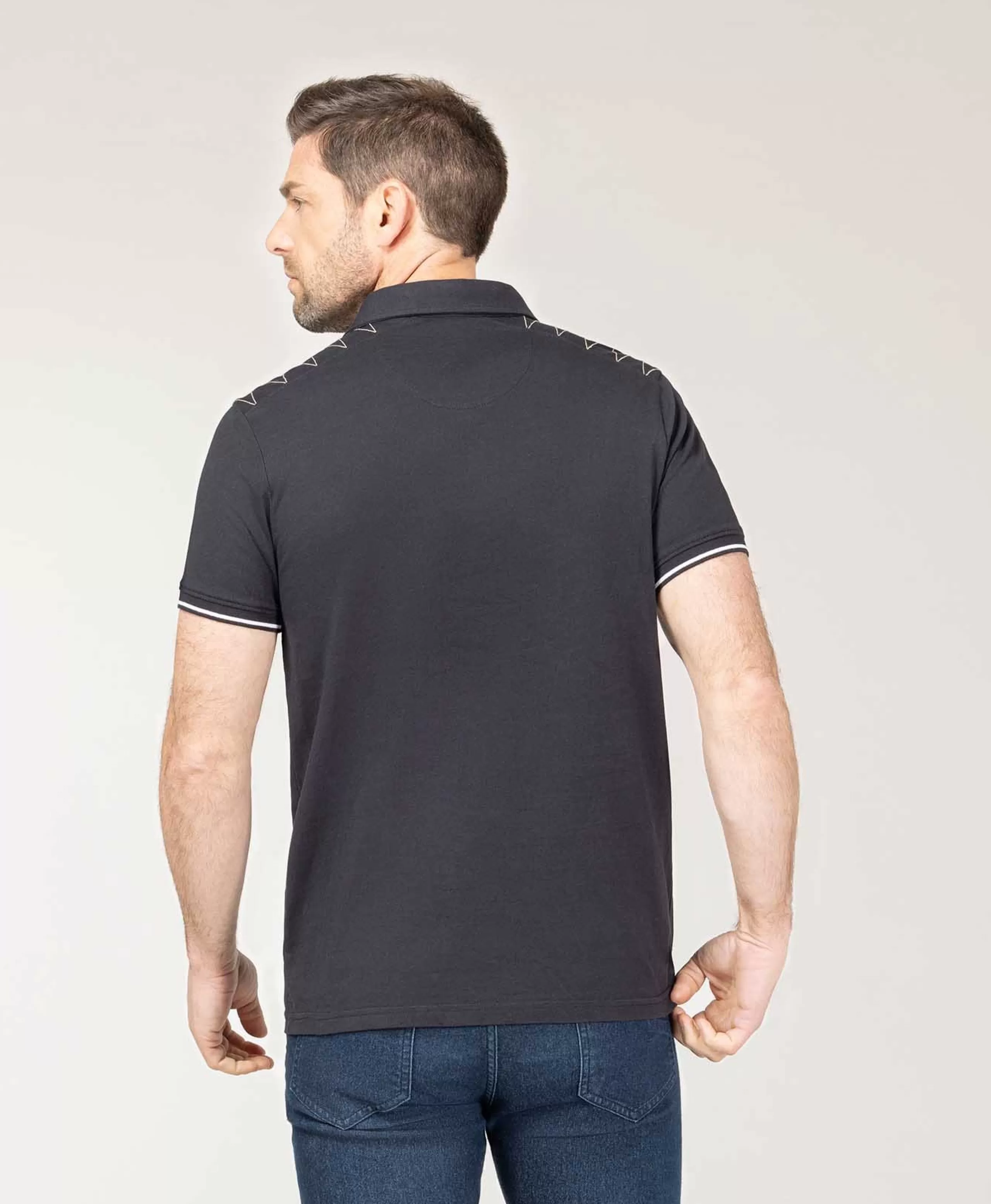 POLO MC NOIR OLDUN*Terre de Marins Best Sale