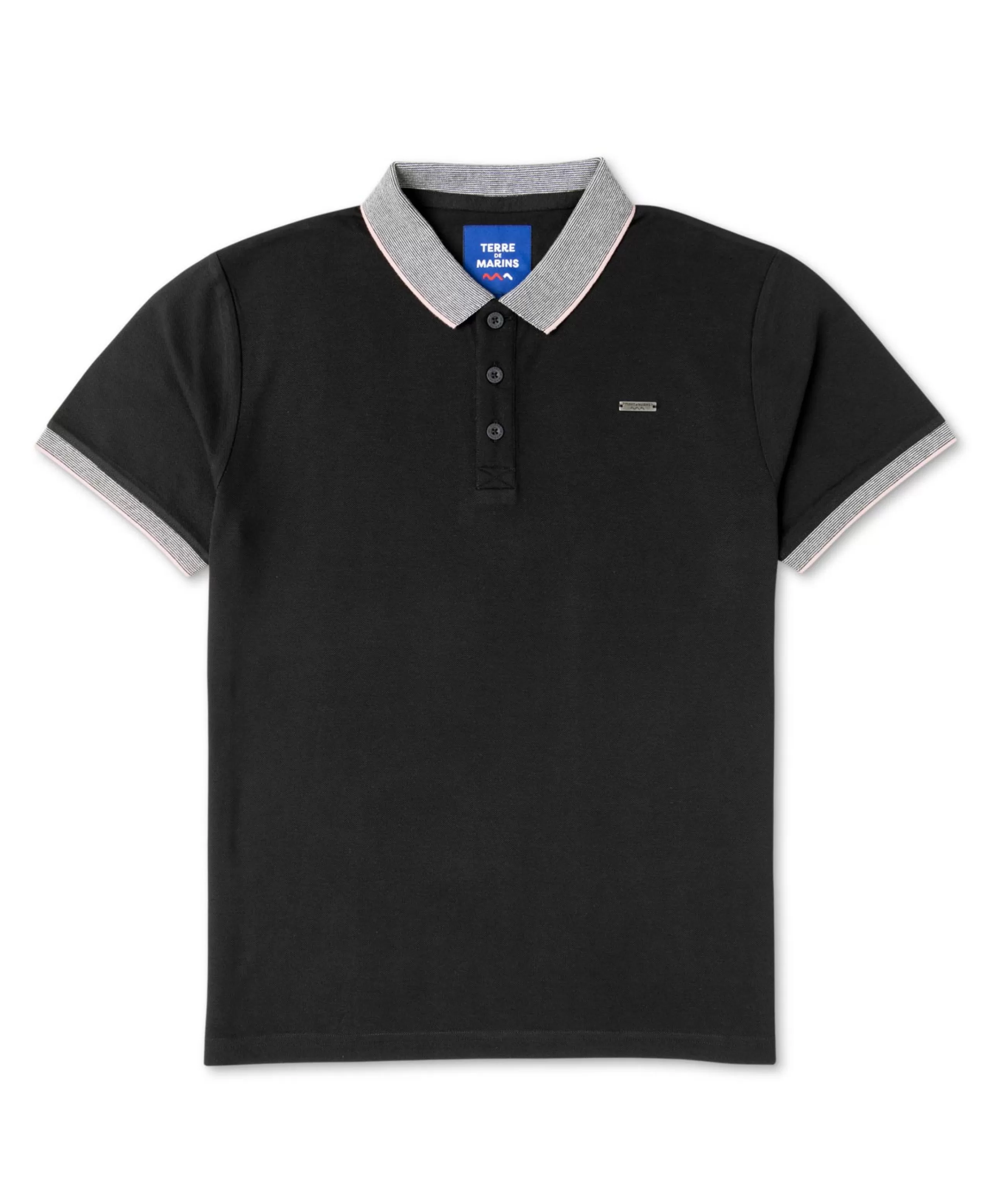 POLO MC NOIR OREVOIR*Terre de Marins Flash Sale