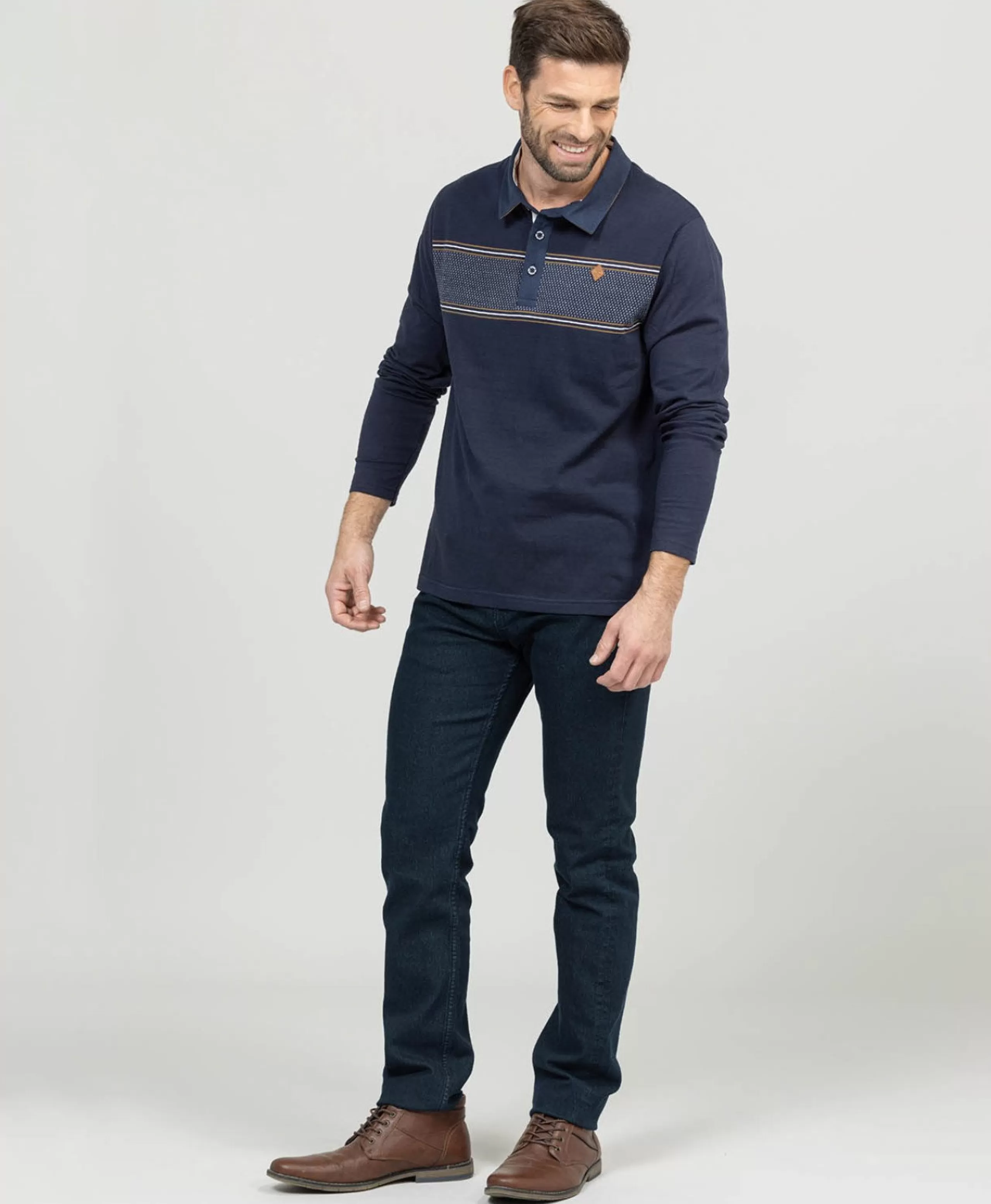 POLO ML INDIGO DERAN*Terre de Marins Cheap
