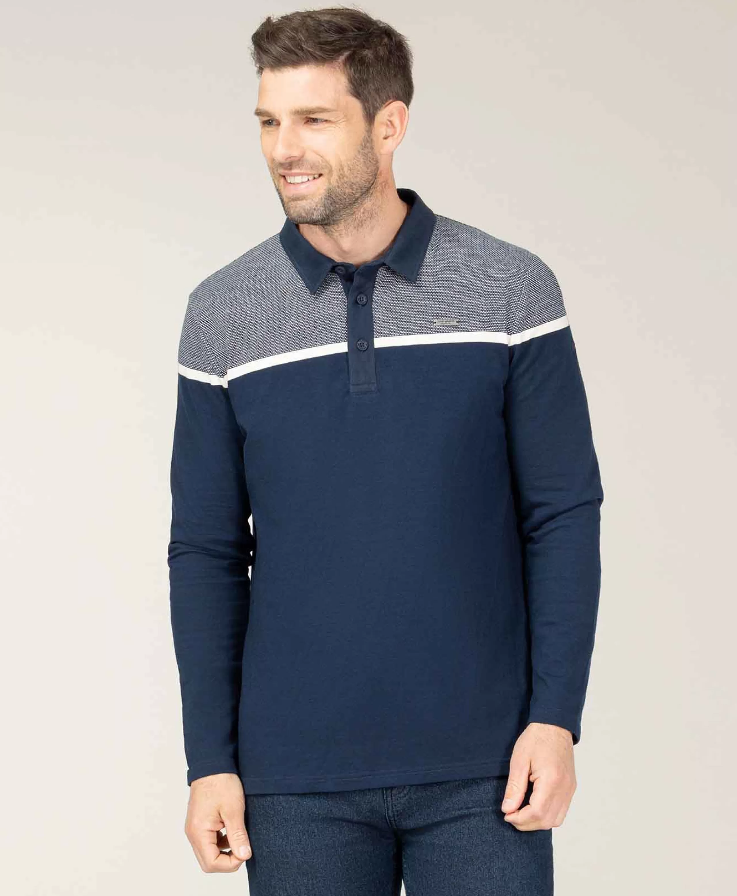POLO ML INDIGO OJARI*Terre de Marins Cheap