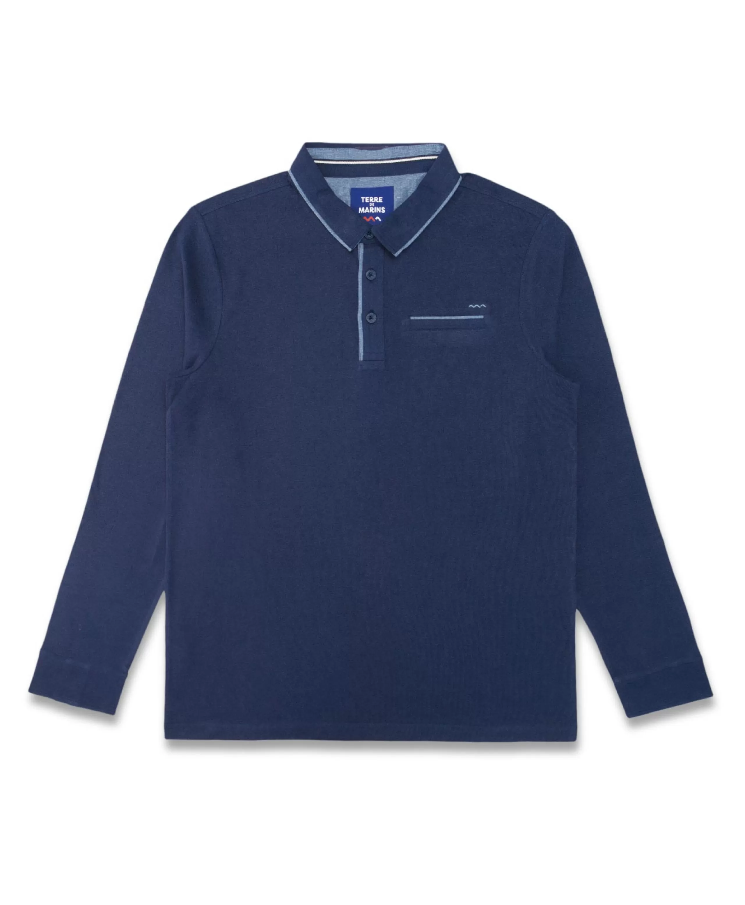 POLO ML INDIGO ORDON*Terre de Marins New