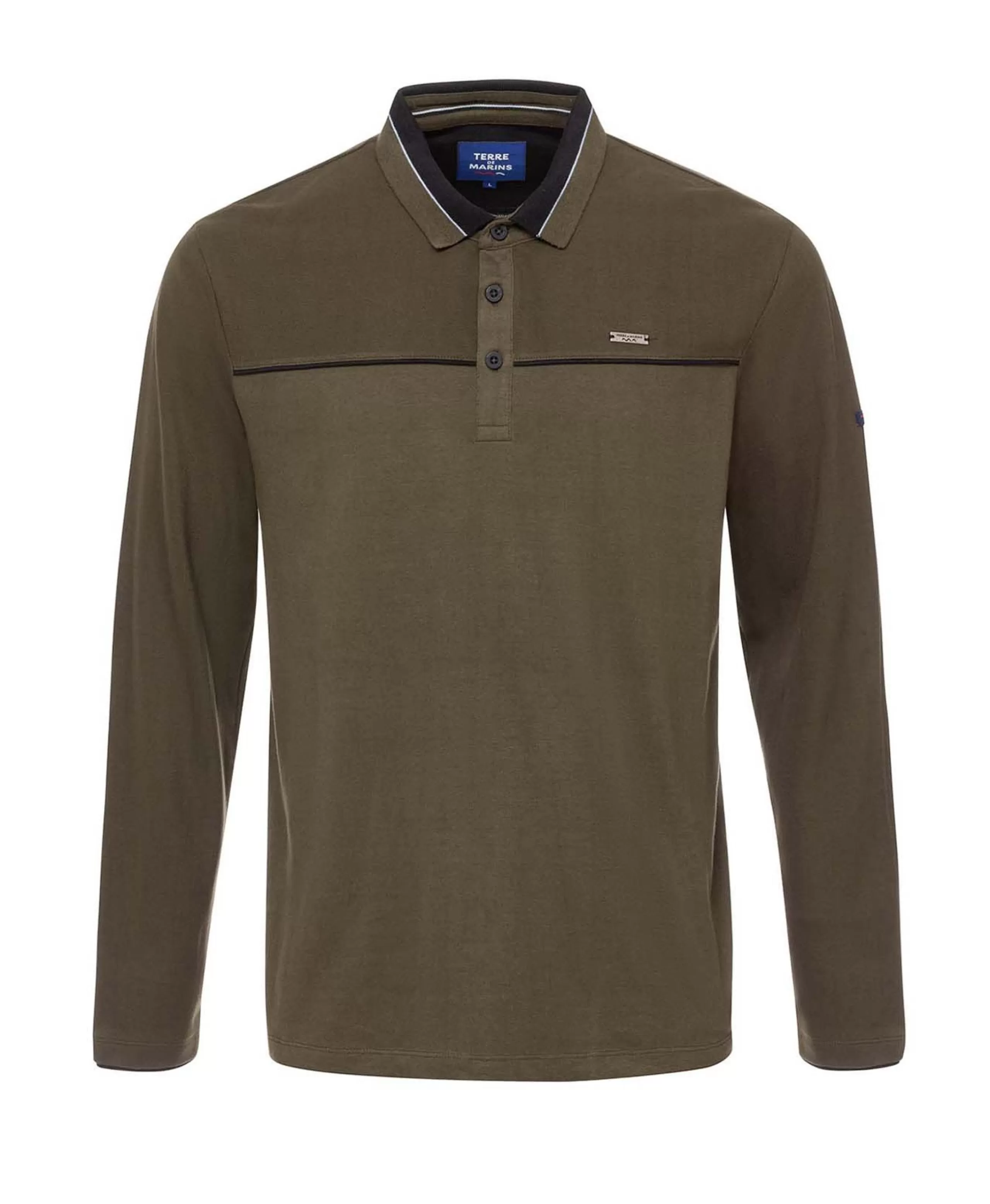 POLO ML KAKI DAFORI*Terre de Marins Fashion