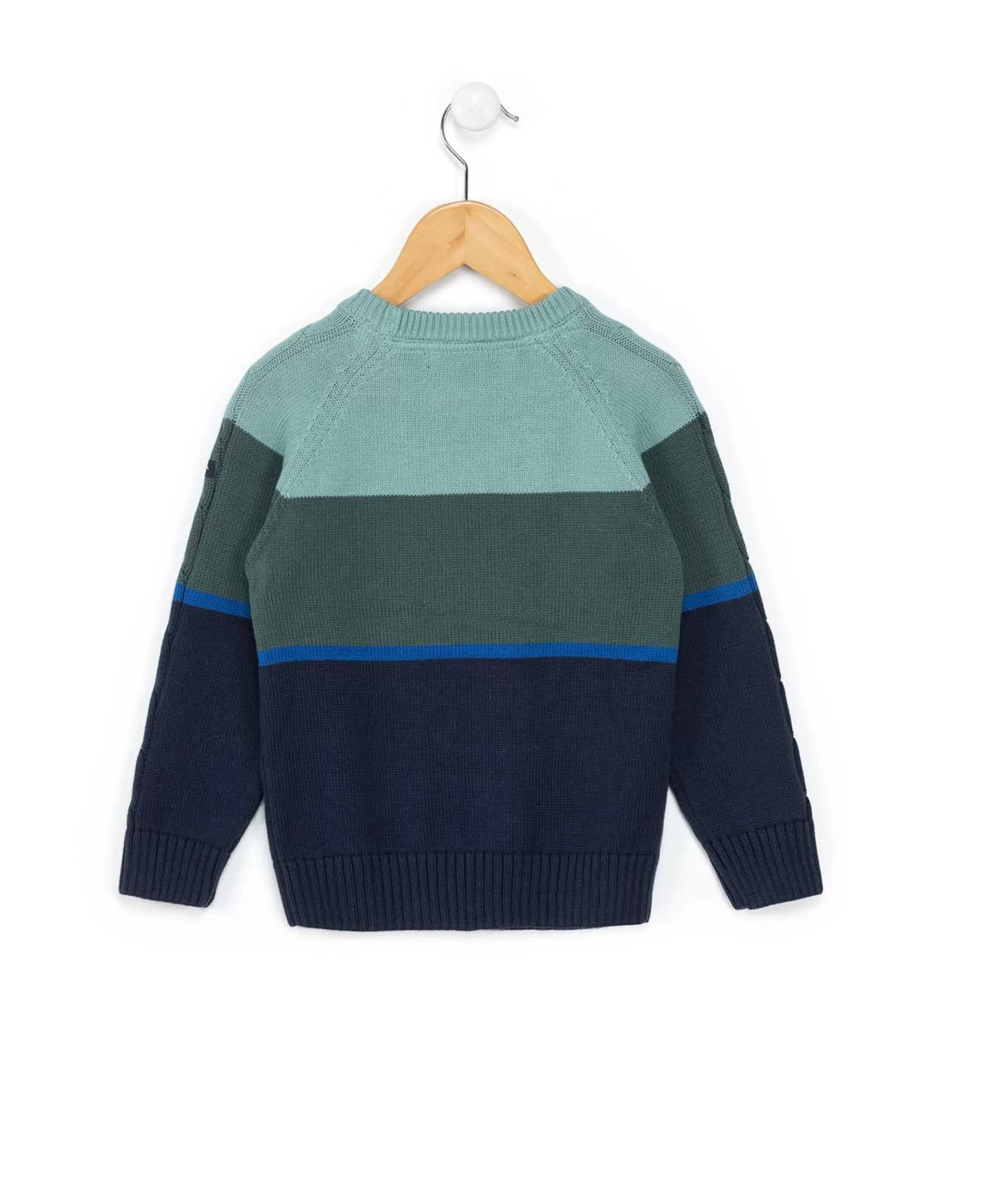 PULL BLEU / VERT BULI*Terre de Marins Cheap