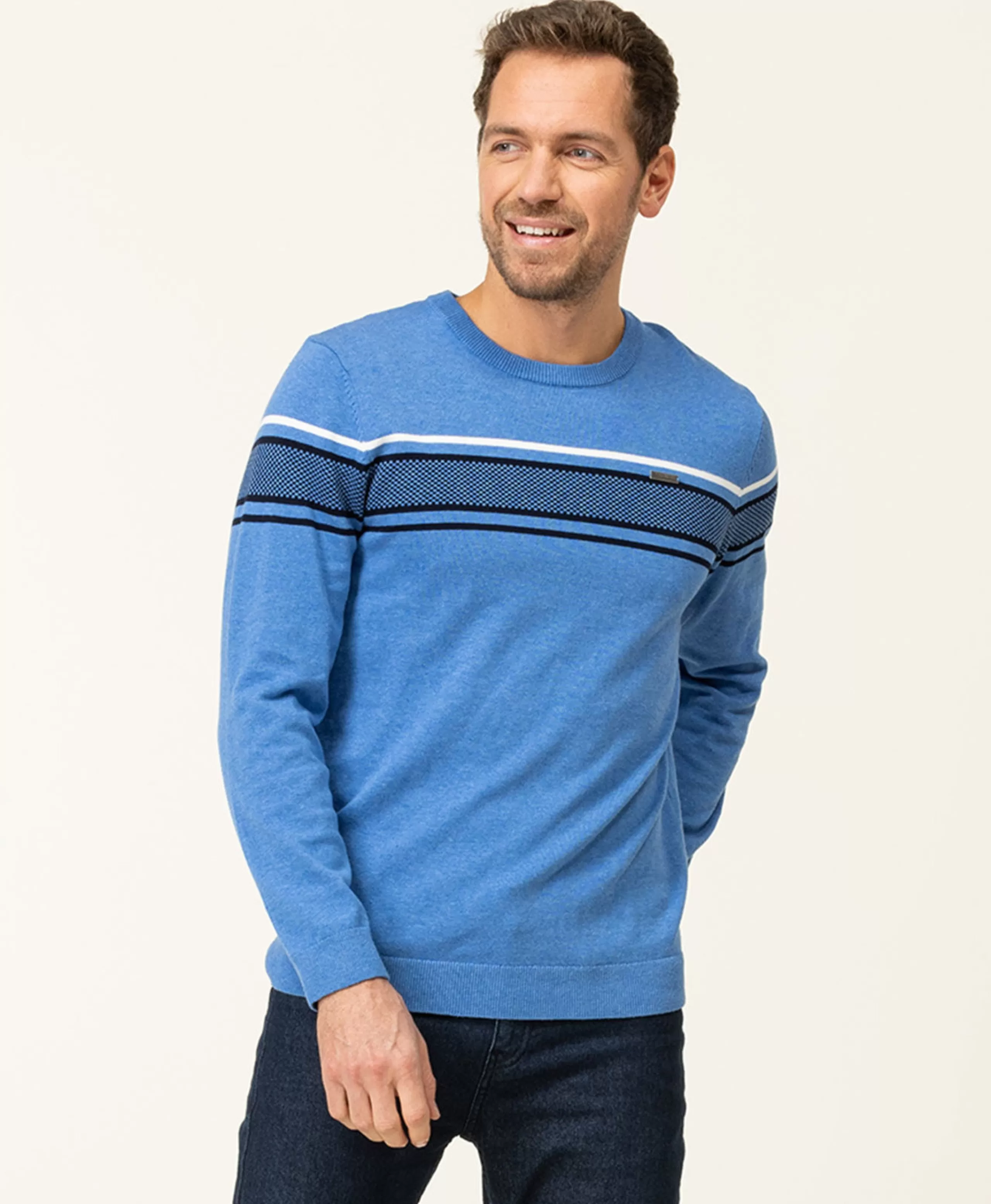 PULL BLEU MOYEN KANEN*Terre de Marins Sale