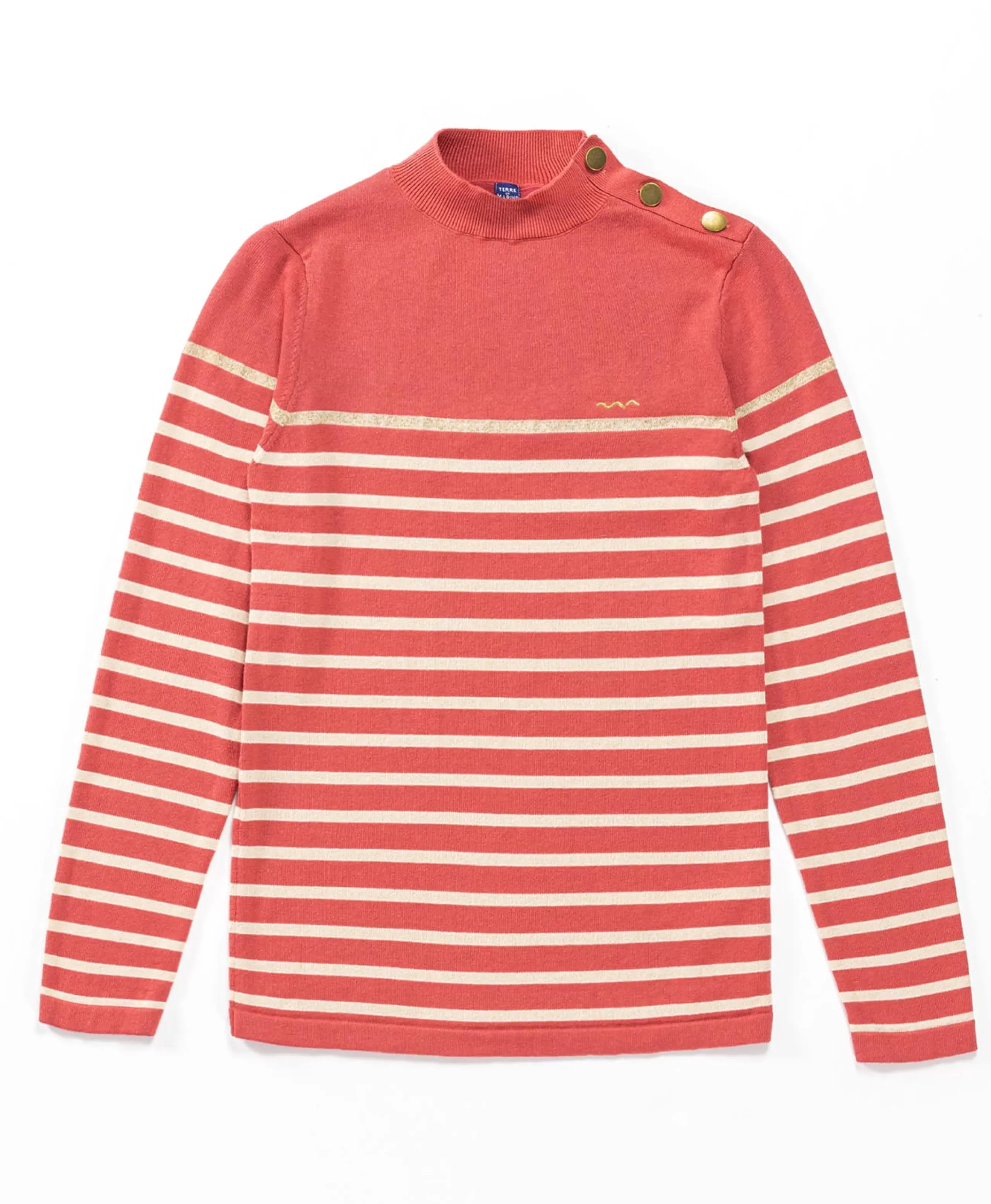 PULL FOND BOIS DE ROSE RAYE GREGE BORICHA*Terre de Marins Sale